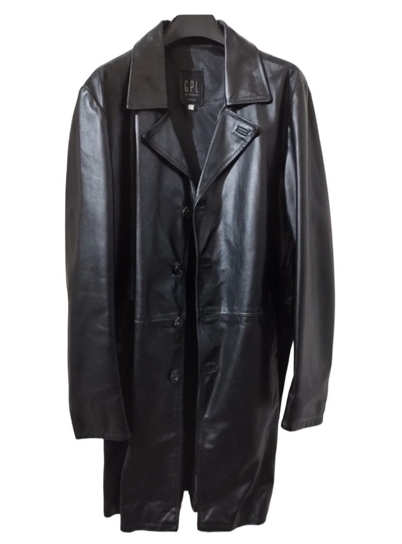 image of Italian Designers x Vintage Leather Coat in Black, Men's (Size XL)