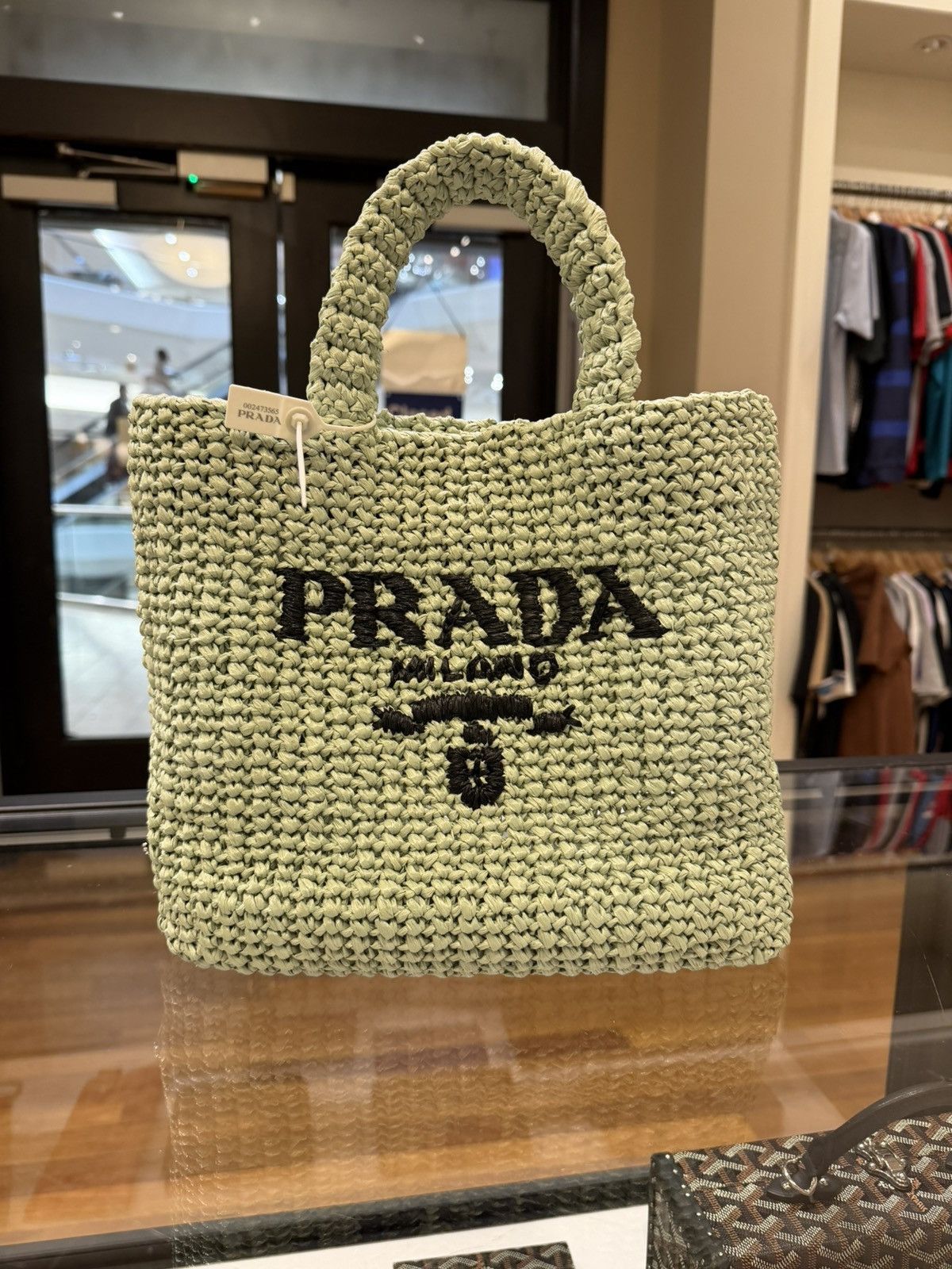 Prada Prada Acqua Raffia Crochet Small Tote Bag Size ONE SIZE - 1 Thumbnail