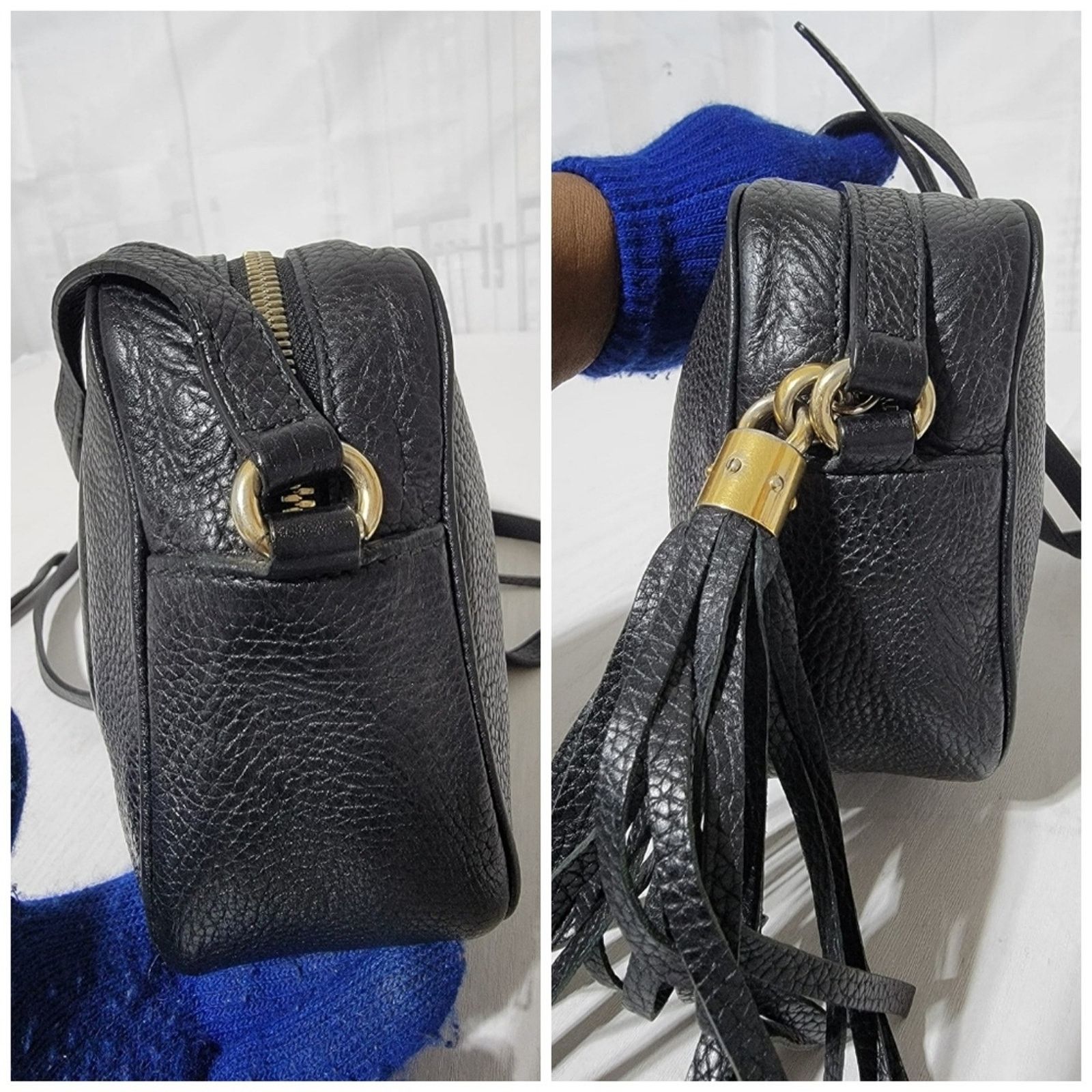 Gucci Authentic GUCCI Pebbled Calfskin Small Soho Disco Bag Black Size ONE SIZE - 10 Thumbnail