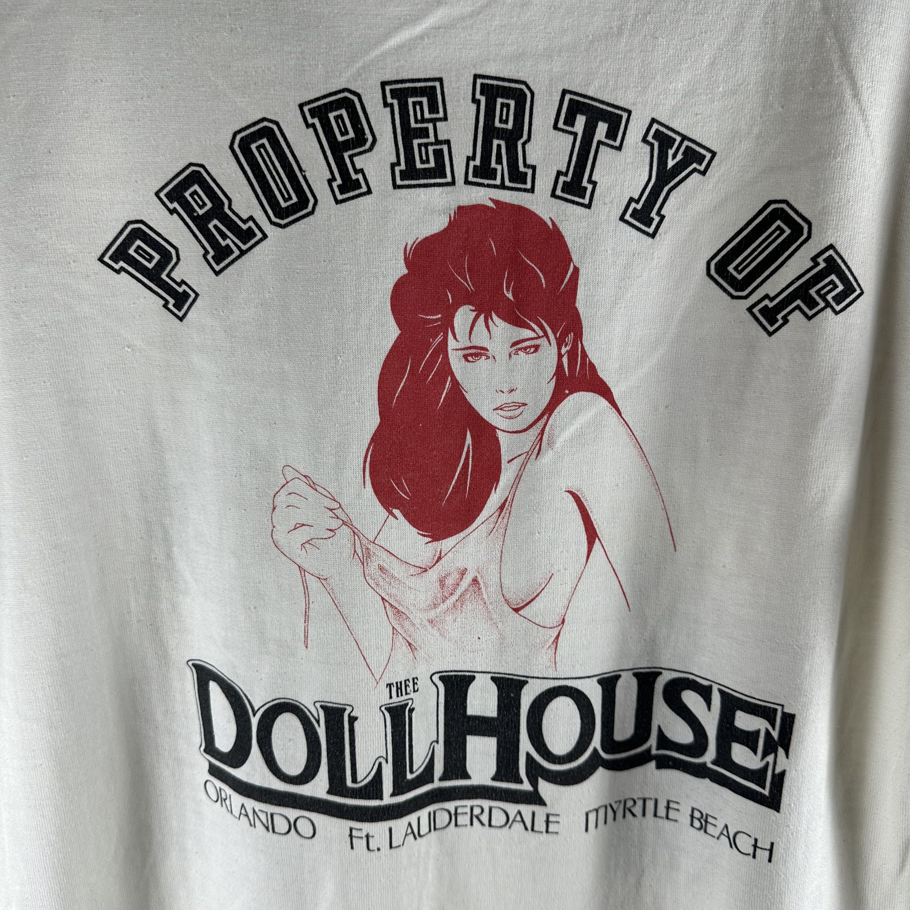 Vintage ​80s Thee Doll House Florida Its An Adventure Strip Club Tee Size US L / EU 52-54 / 3 - 4 Thumbnail