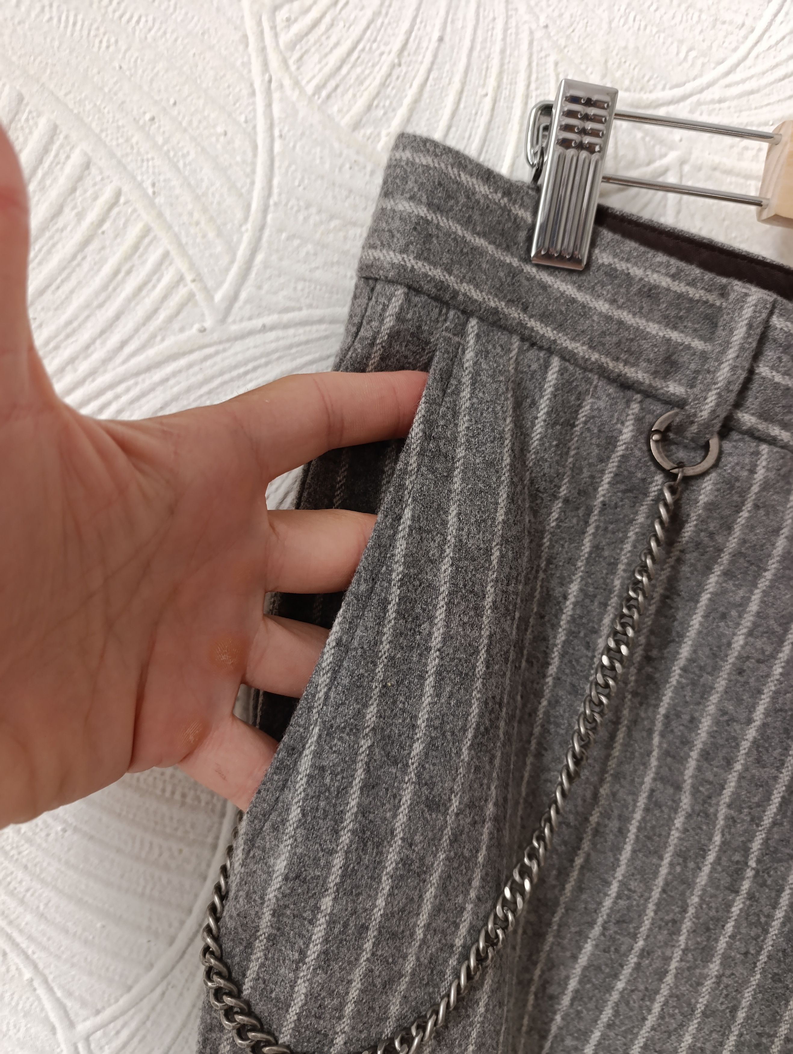 Designer LUIS TRENKER VIRGIN WOOL TROUSERS WITH PINSTRIPE LUBRUNEU Size US 32 / EU 48 - 11 Thumbnail