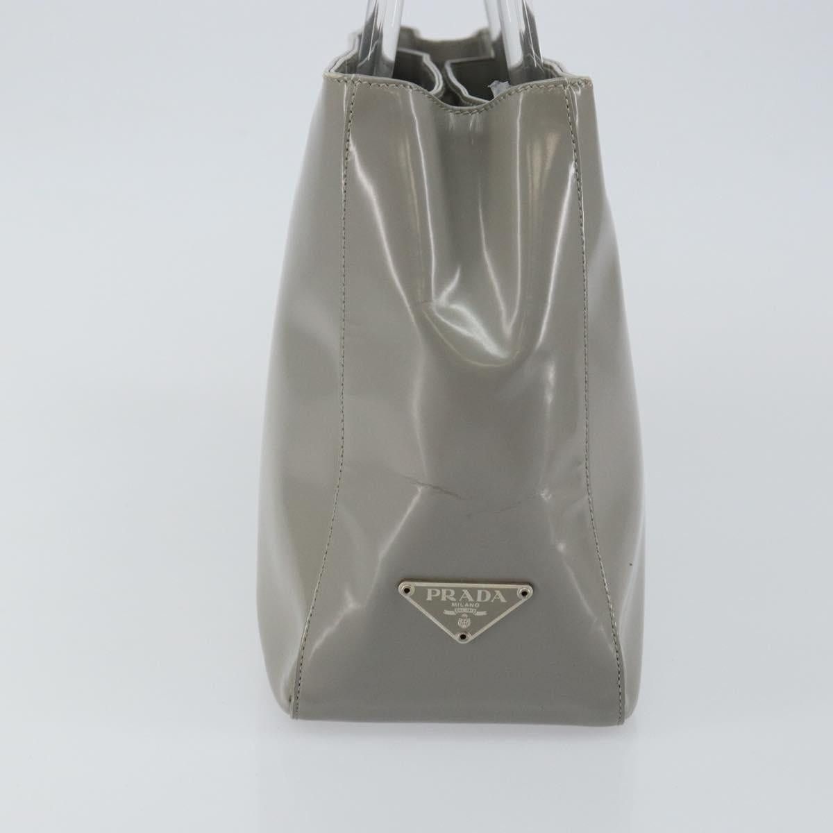 Prada PRADA Hand Bag Enamel Gray Silver Size ONE SIZE - 4 Thumbnail