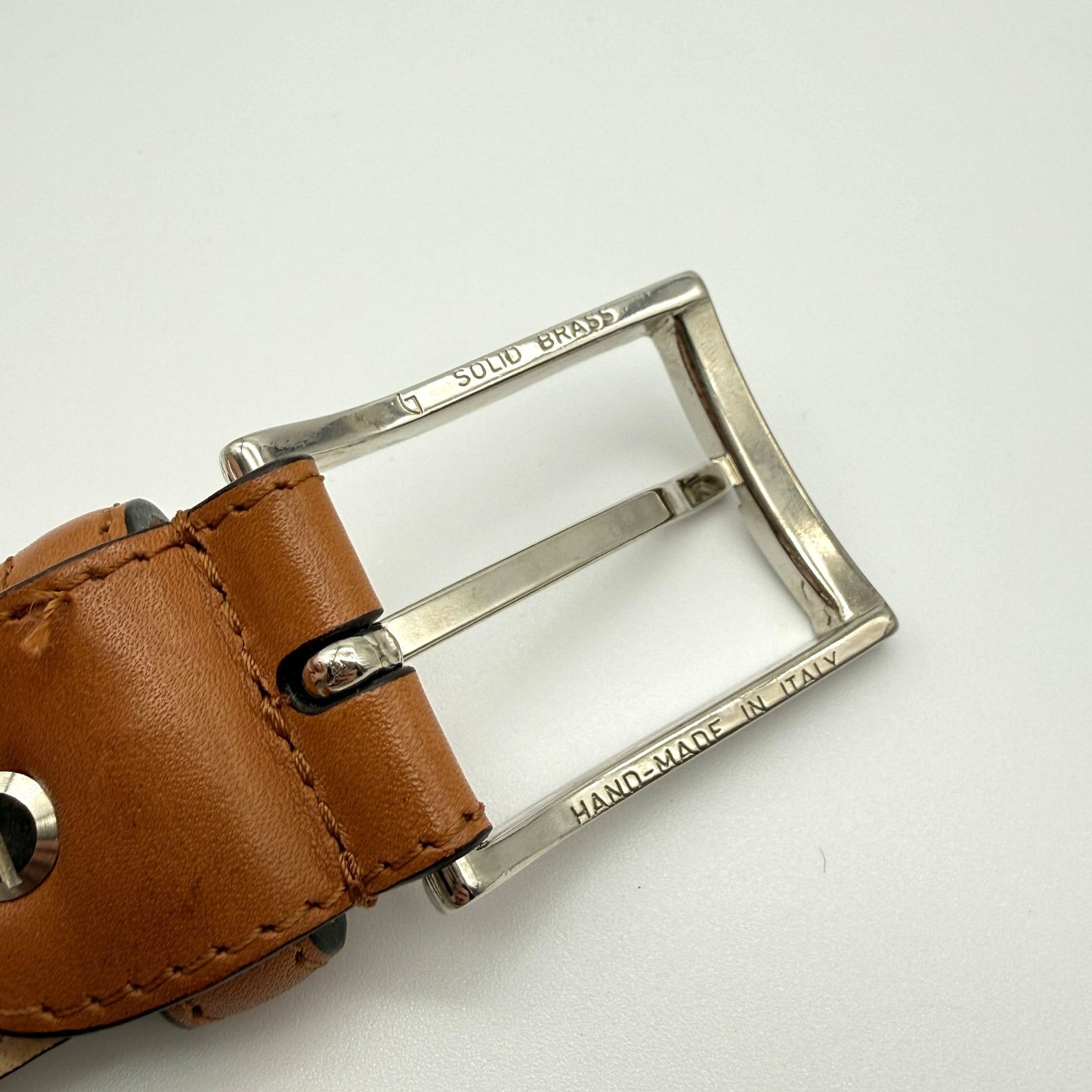 Maus & Hoffman Maus & Hoffman Leather Belt Tan Made in Italy Size 34 Size 34 - 5 Thumbnail