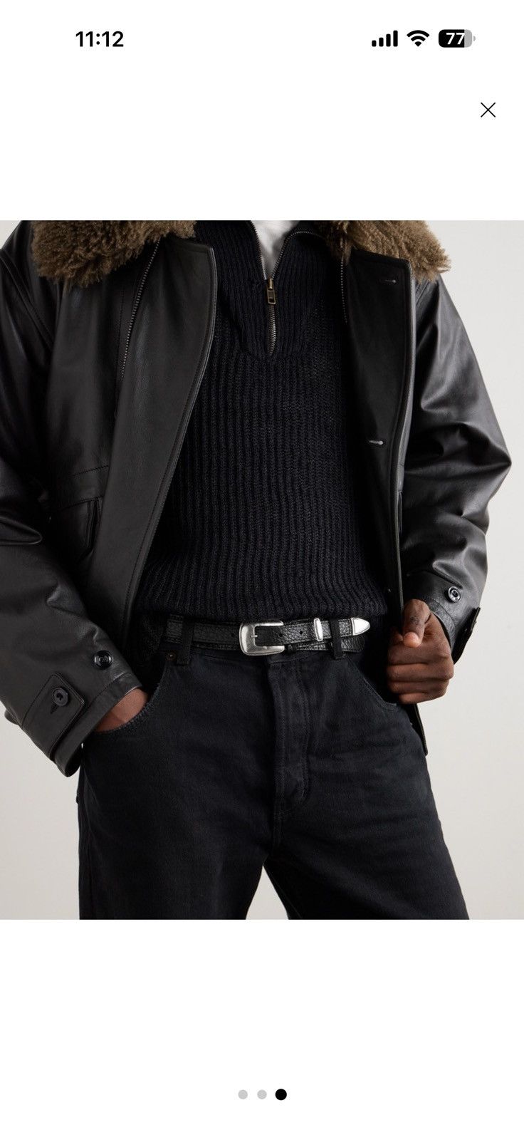 Lemaire Lemaire 3cm Full-Grain Leather Belt Black Size EU 90 Size ONE SIZE - 5 Thumbnail