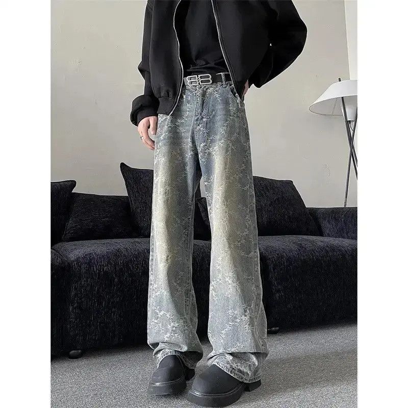Japanese Brand Retro loose jacquard casual jeans Size US 32 / EU 48 - 6 Thumbnail