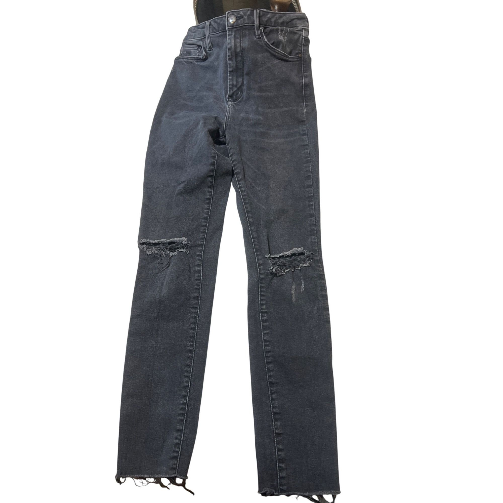 Forever 21 Forever 21 Distressed Black Skinny Jeans High Rise Frayed He Size 26" / US 2 / IT 38 - 1 Thumbnail