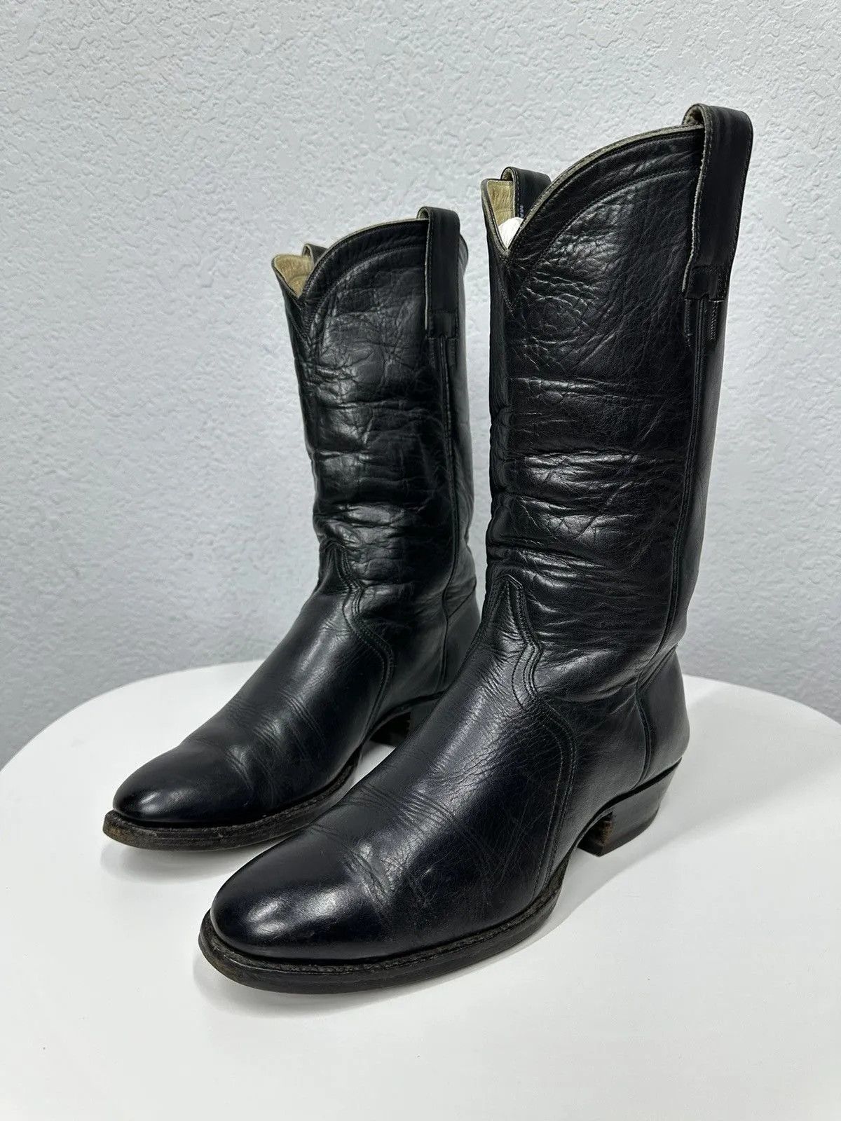 Hedi Slimane Vintage High Heels Leather Boots Knee Y2k Avantgarde Rare Size US 9 / IT 39 - 1 Thumbnail