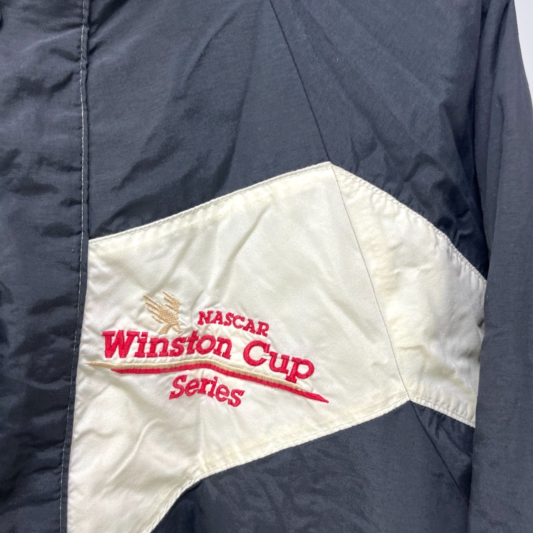 NASCAR VINTAGE NASCAR Winston Cup Racing Jacket M Black Windbreaker Casual Mens 90s Logo Lightweight Nylon Zip Mid-Length Jacket Size US M / EU 48-50 / 2 - 3 Thumbnail