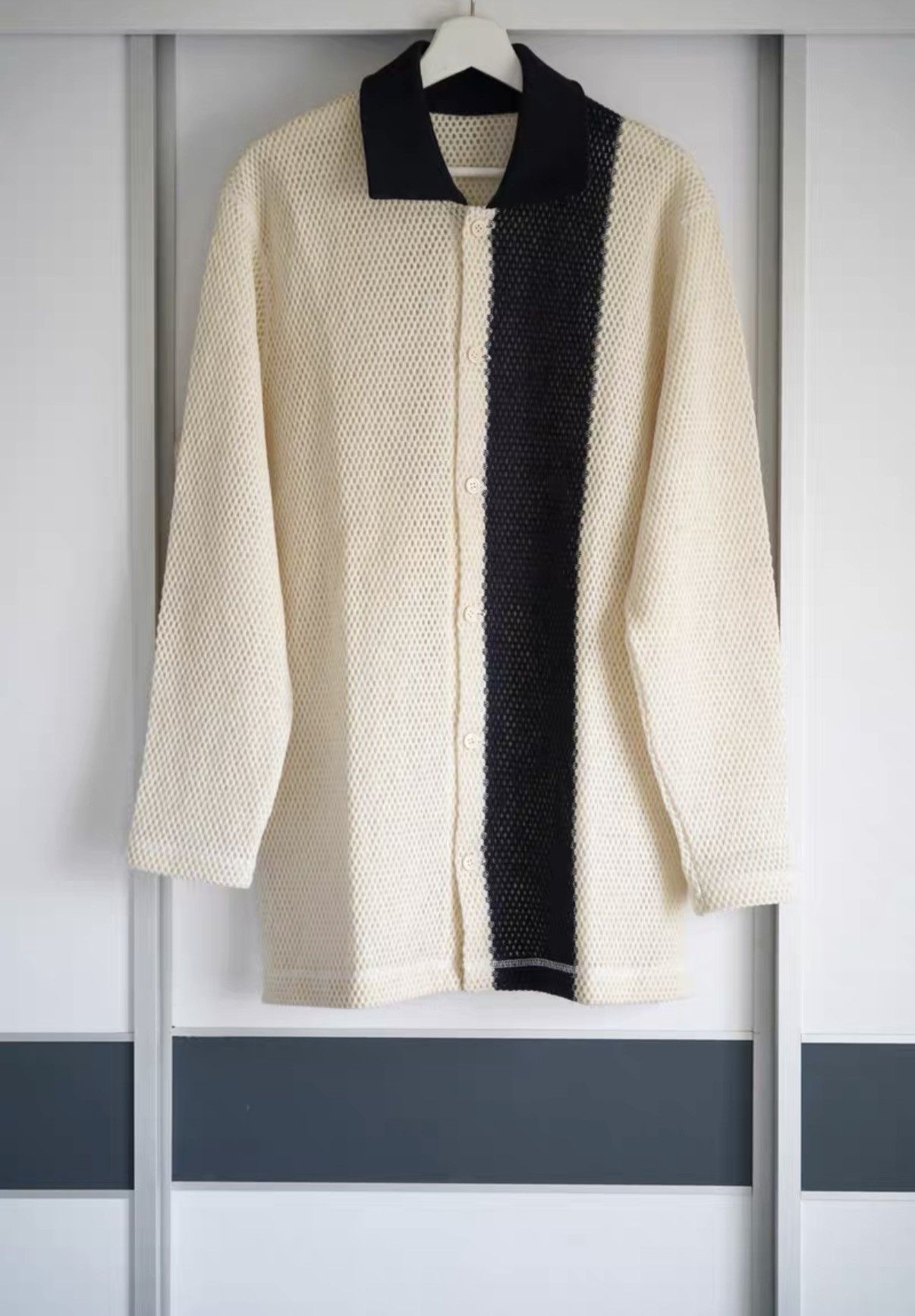 Yohji Yamamoto Yohji Yamamoto 91SS Hand-Knit Cutout Shirt K4 Size US M / EU 48-50 / 2 - 1 Thumbnail