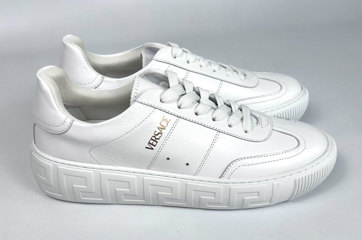 Versace Versace Greca White Leather Sneakers Men US 10 EU 43 Size US 10 / EU 43 - 1 Thumbnail