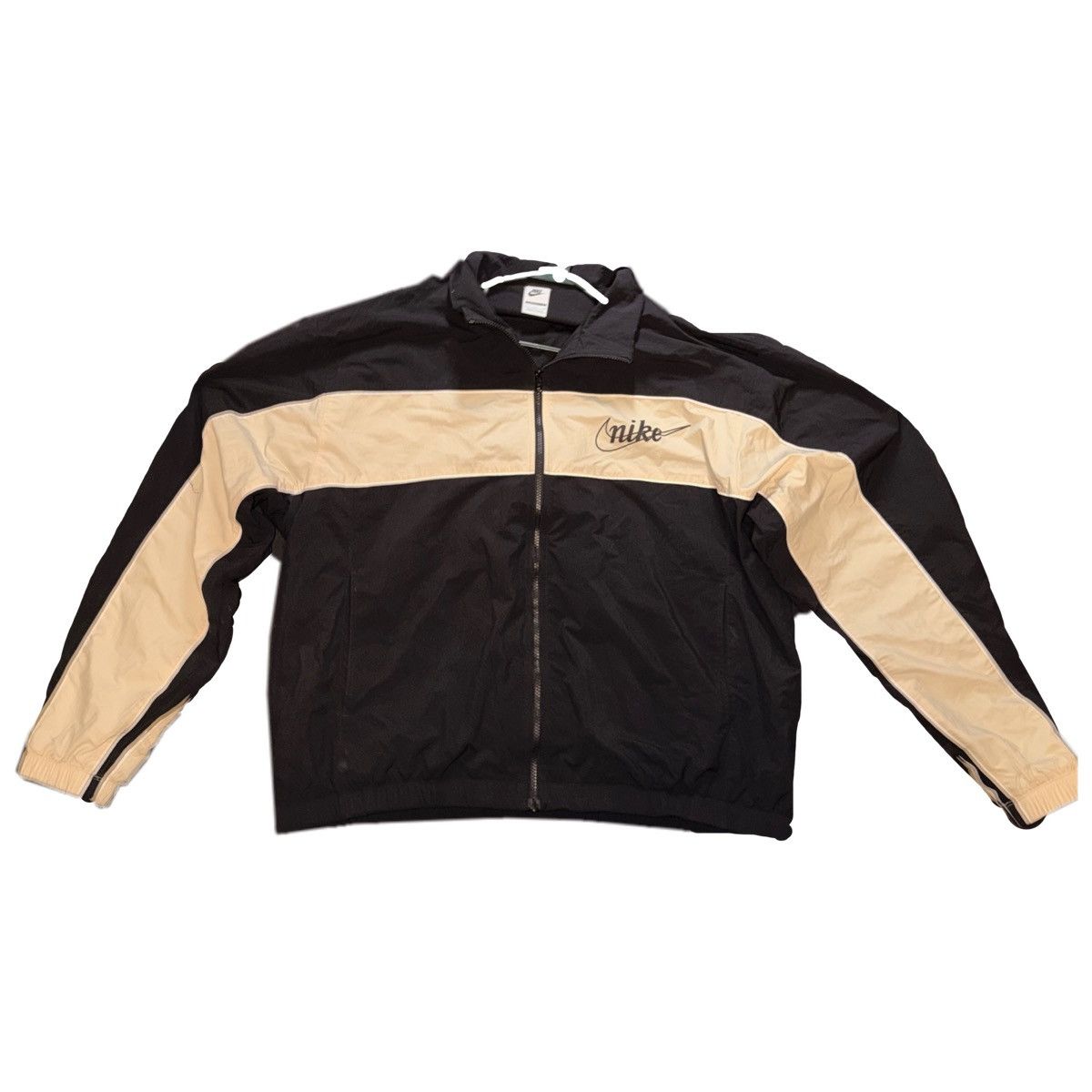 Nike Nike Black Cream Vintage Style Windbreaker Track Jacket Size US XL / EU 56 / 4 - 1 Thumbnail