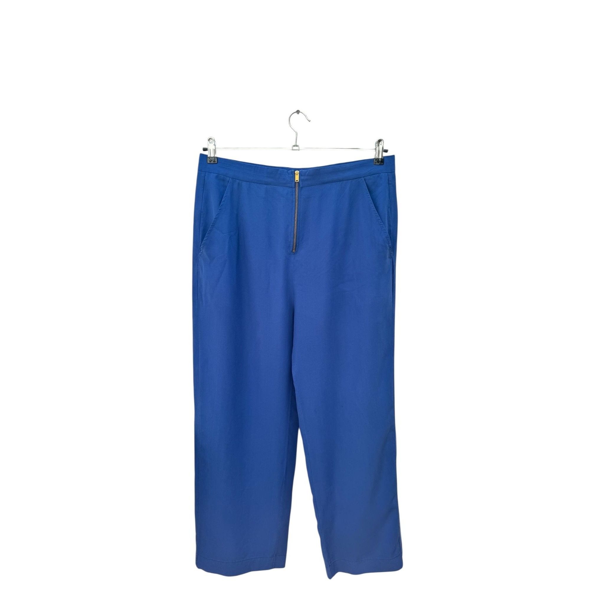 Celine Electric Blue Pure Silk Trousers Size 28" / US 6 / IT 42 - 1 Thumbnail