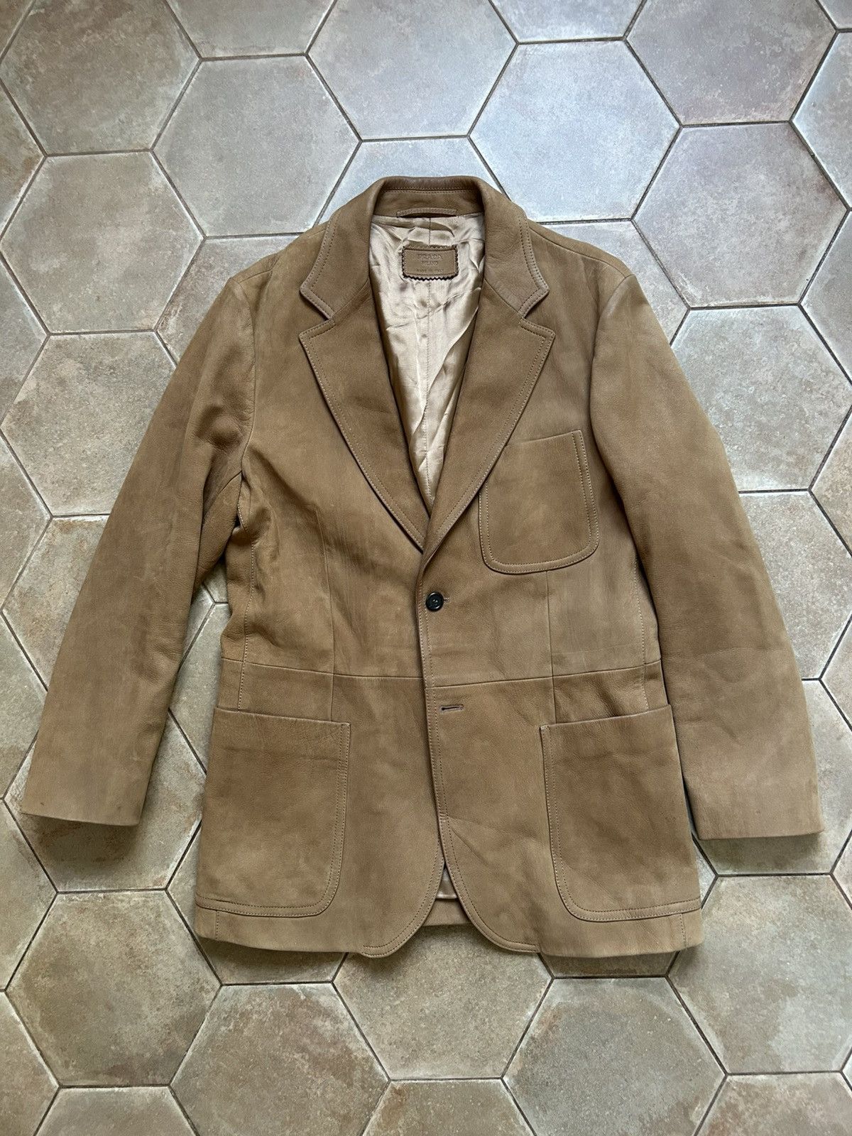 Prada leather blazer