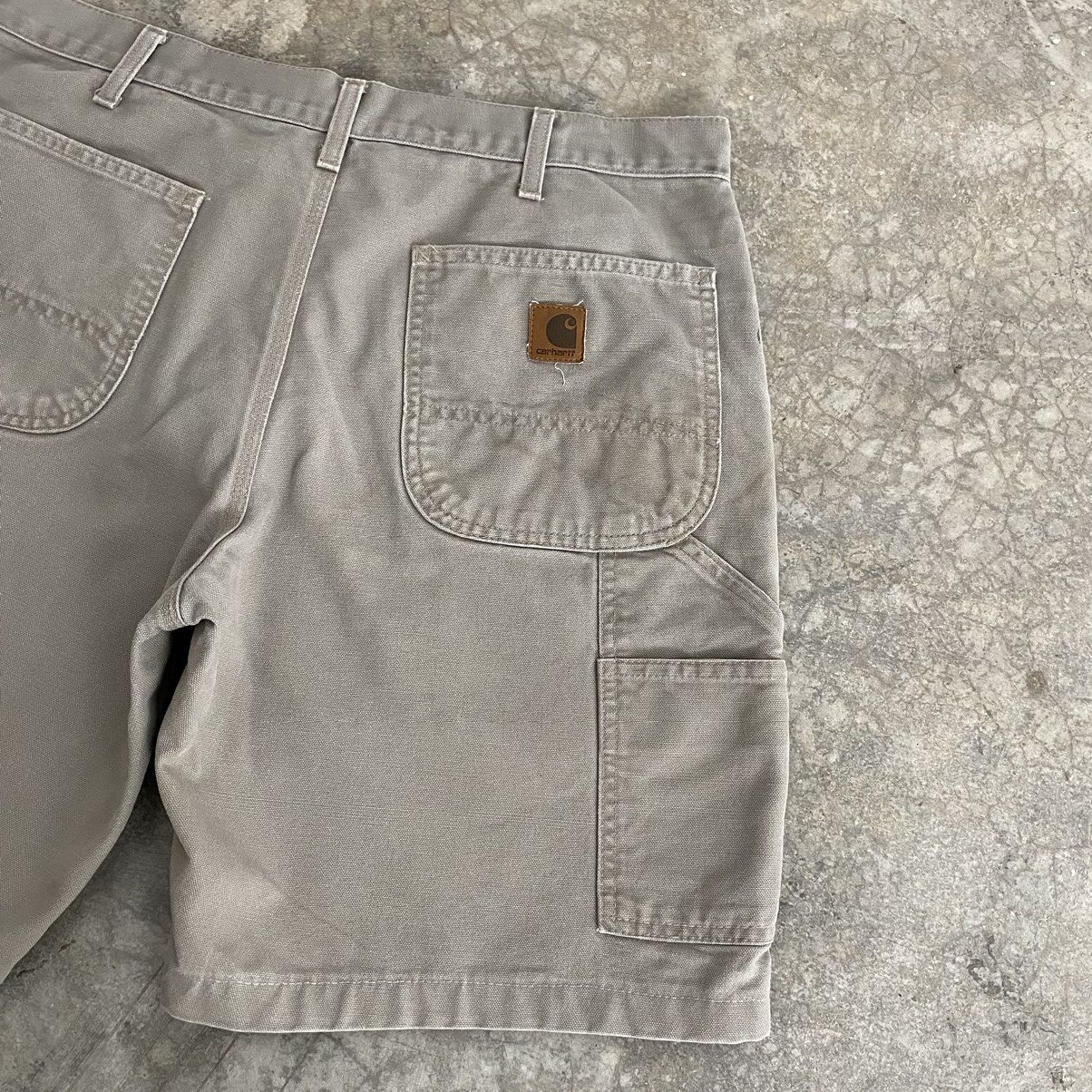 Carhartt VTG Carhartt Desert Grey Dirty Baggy Carpenter Shorts Jorts Size US 34 / EU 50 - 15 Thumbnail
