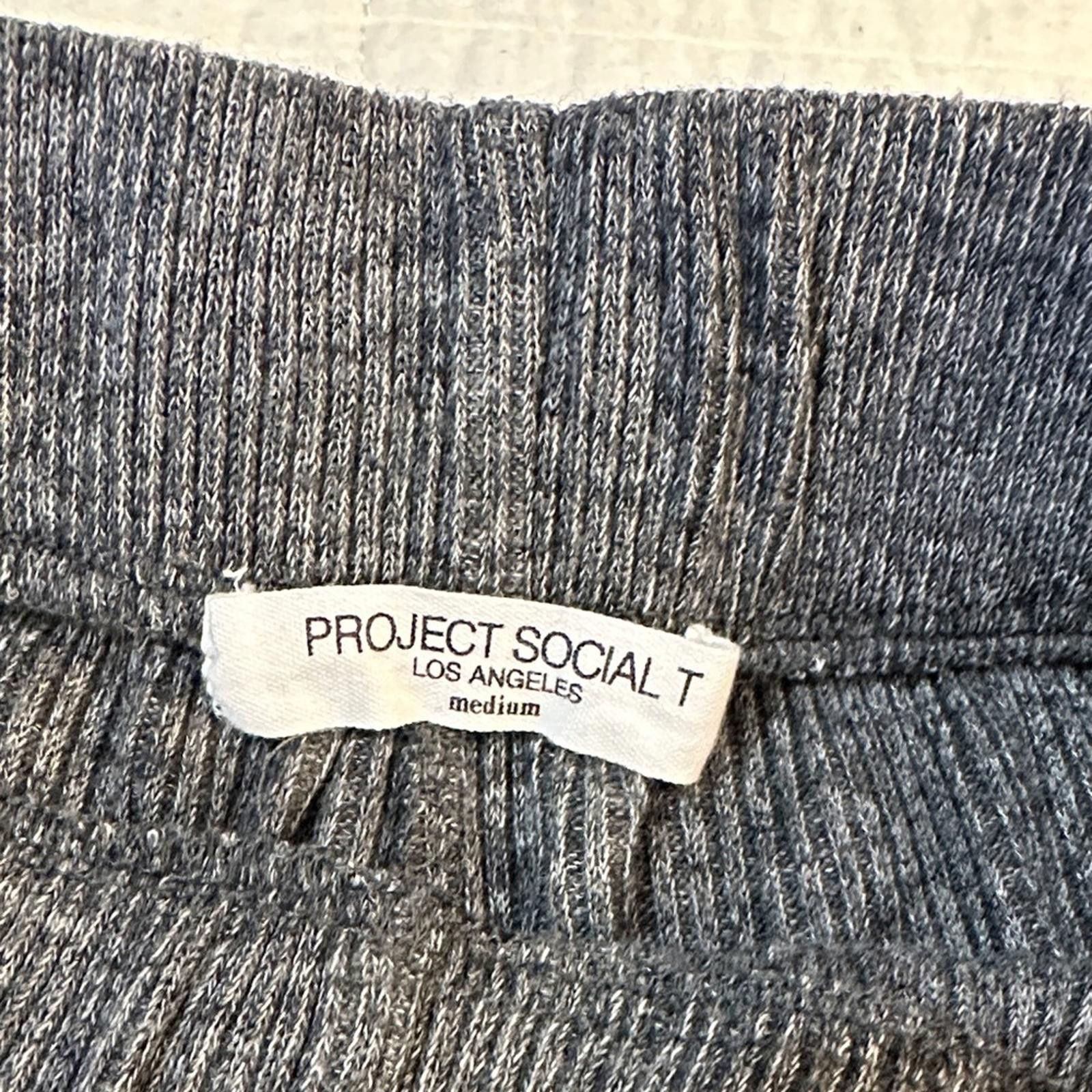 Other Project Social T Wide Leg Charcoal Knit Pants Medium NWOT Size 32" / US 10 / IT 46 - 2 Thumbnail