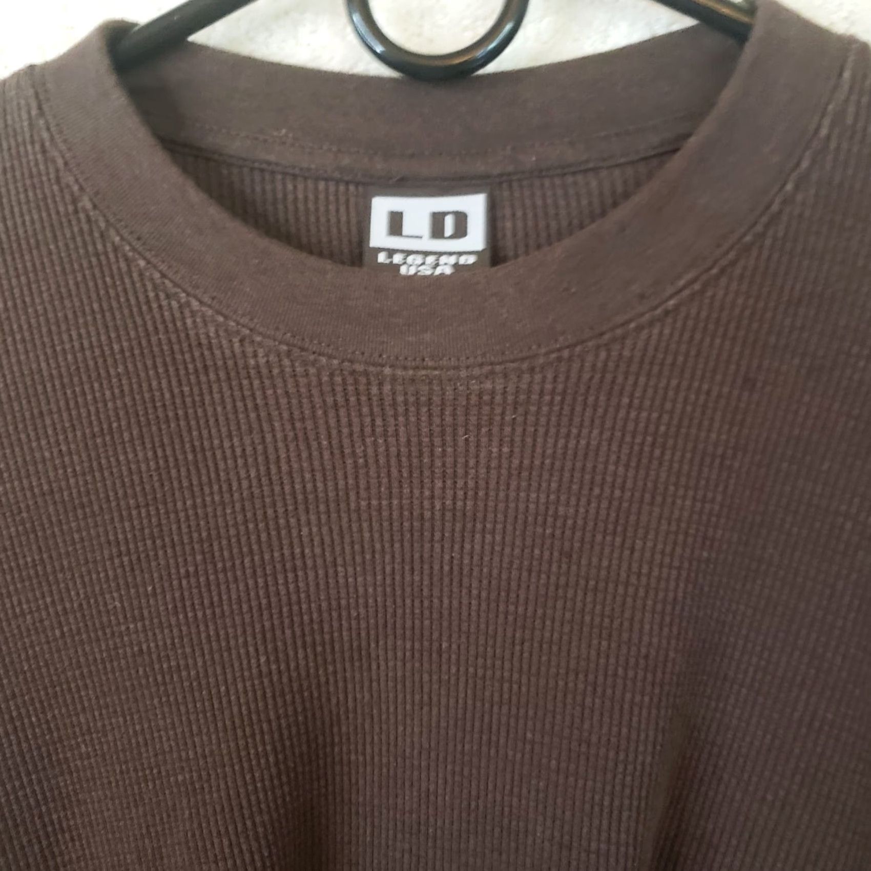 Vintage LD Legend USA Thermal Waffle Knit LS Tee Pullover Shirt Brown 3XL Mens Crew Neck Long Sleeve Moistu re Wicking Winter Fall Outdoor Warmth Size US XXL / EU 58 / 5 - 4 Thumbnail