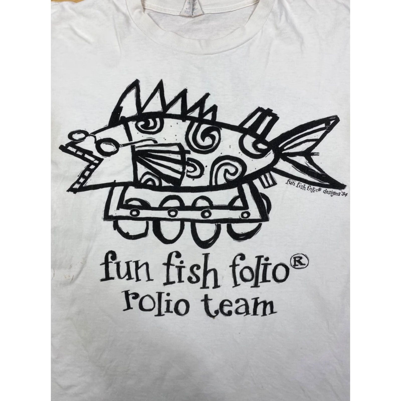 Vintage VINTAGE Range Bleu T-Shirt Men XL White Fish Theme Fisherman Graphic 90s? No decade provided; keep accurate. Size US XL / EU 56 / 4 - 2 Thumbnail