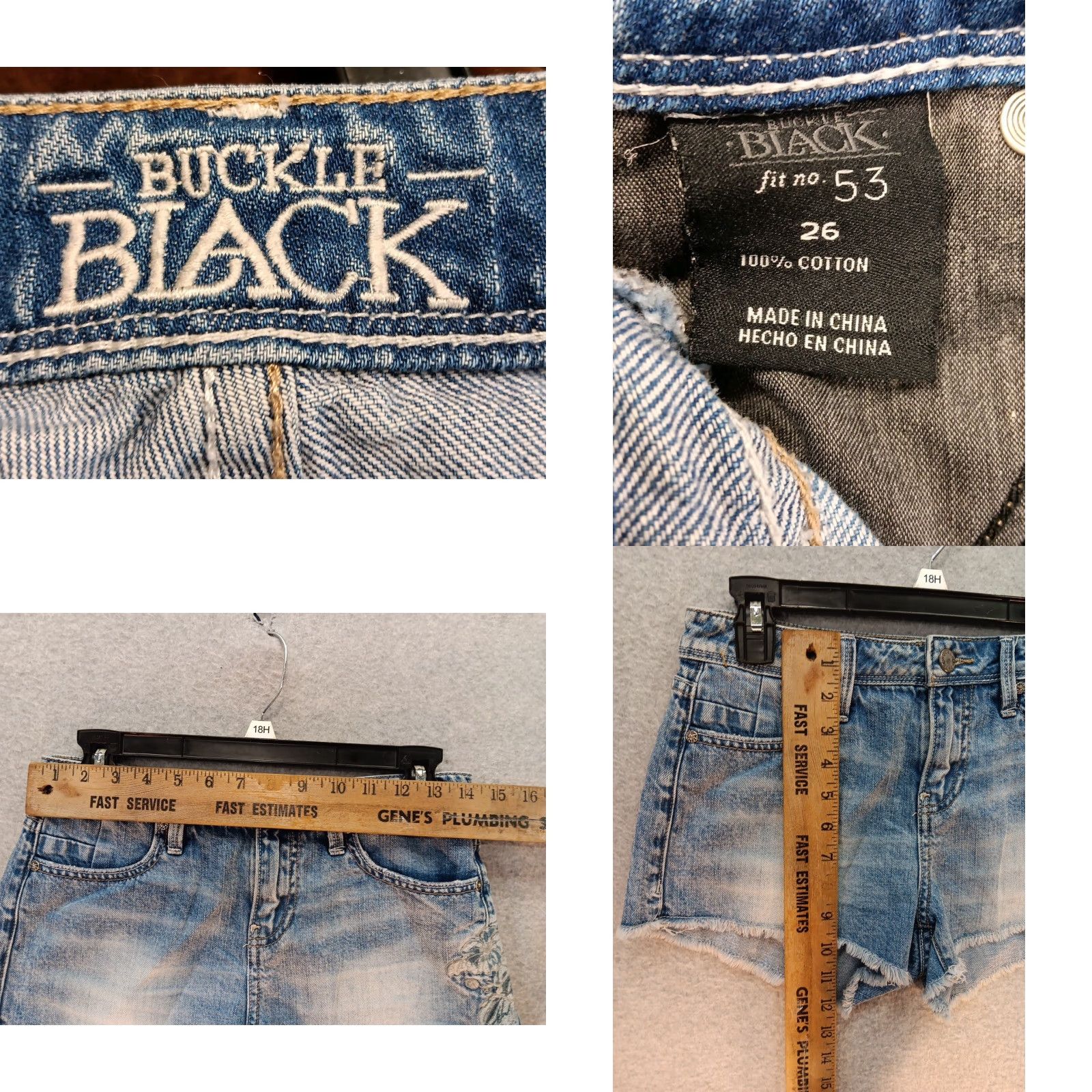 Buckle Black Buckle Black Distressed Denim Shorts Women's 26 Regular Blue Daisy Embroidered Pocket 2.0 Inseam Mid Rise Flat Front Zip Size 26" / US 2 / IT 38 - 8 Thumbnail