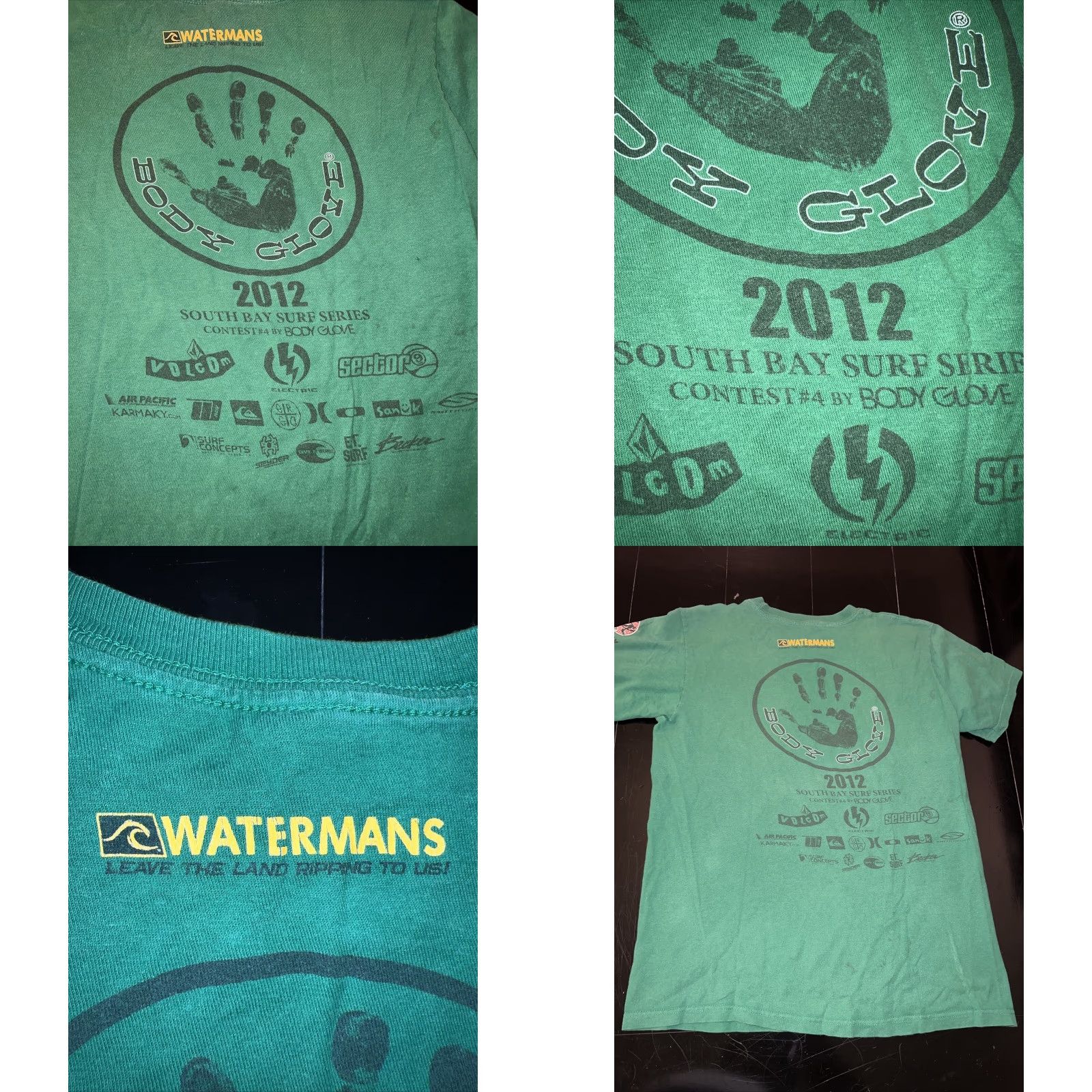 Hanes VINTAGE Body Glove Shirt Small Green Surfing Contest Logo Hanes T-Shirt Men Black? Size US S / EU 44-46 / 1 - 8 Thumbnail