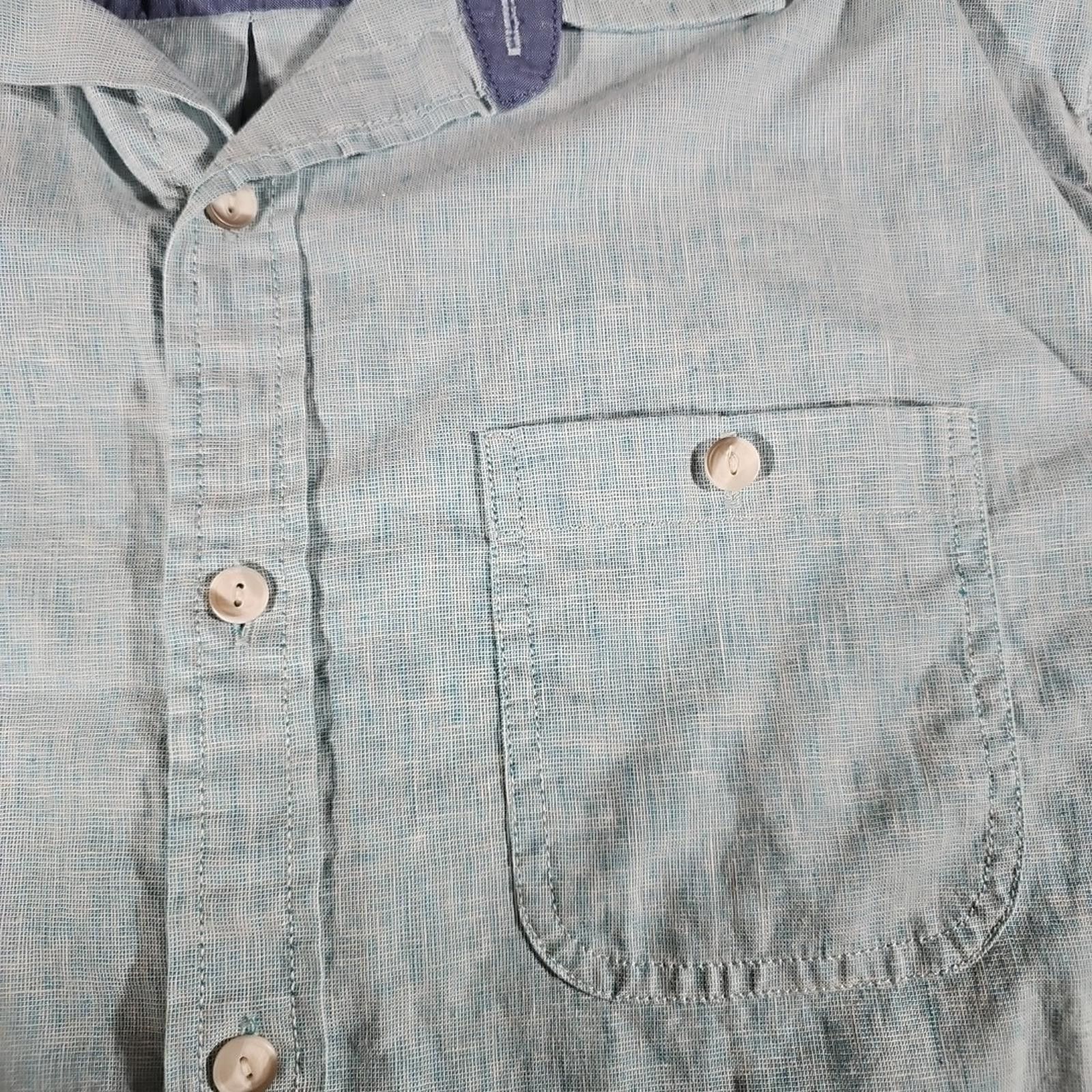 Other Even Tide Linen Cotton Short Sleeve Shirt Mens XL Button Up Size US XL / EU 56 / 4 - 2 Thumbnail