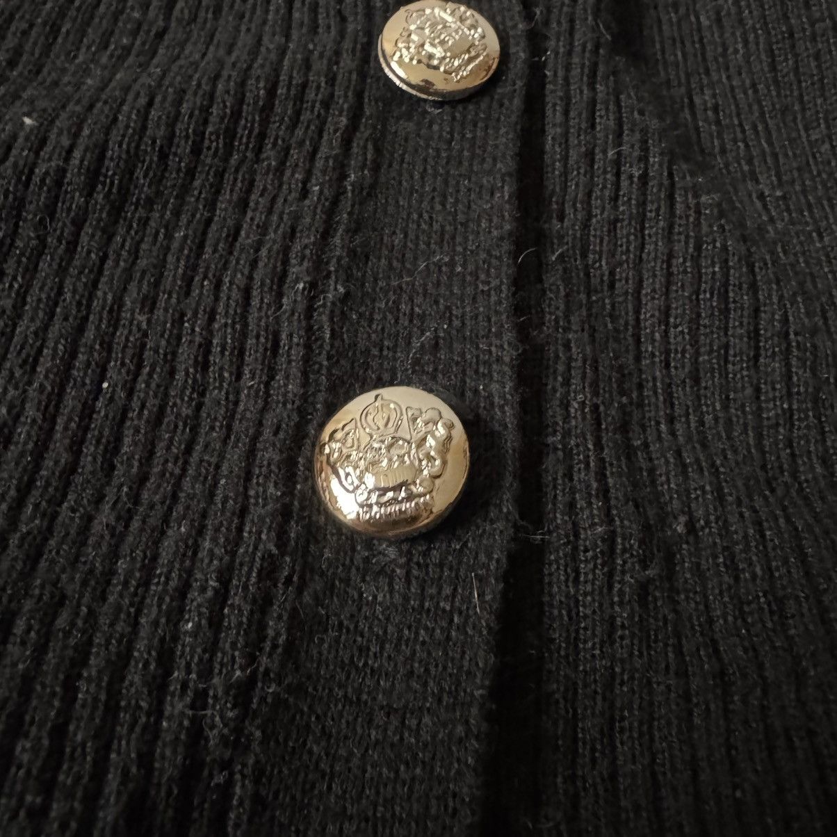 Dolce & Gabbana × Vintage Dolce & Gabbana Ribbed Cardigan with Embellished Epaulettes Size M / US 6-8 / IT 42-44 - 7 Thumbnail