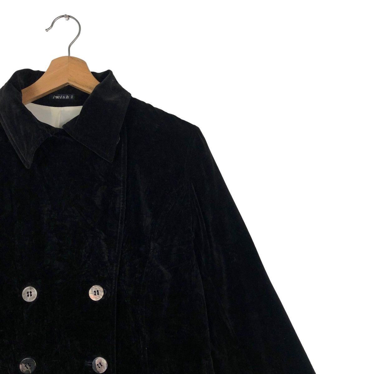 Yohji Yamamoto 🔥Rich Black - Velvet Fly Coats Long Jacket I Wish Y’s Bis Size M / US 6-8 / IT 42-44 - 6 Thumbnail