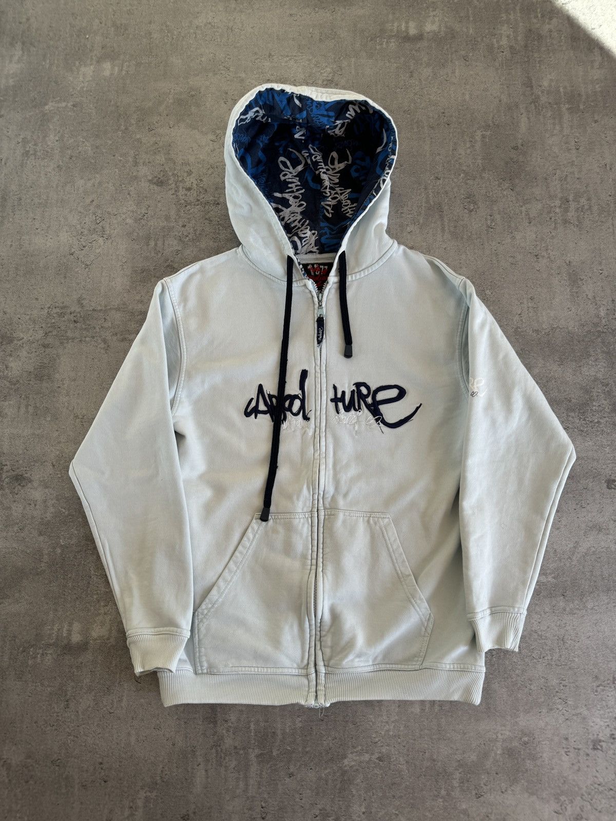 Vintage Australian Surf Style Vintage Zip Hoodie Blue Rap Skate Y2K Size US S / EU 44-46 / 1 - 1 Thumbnail