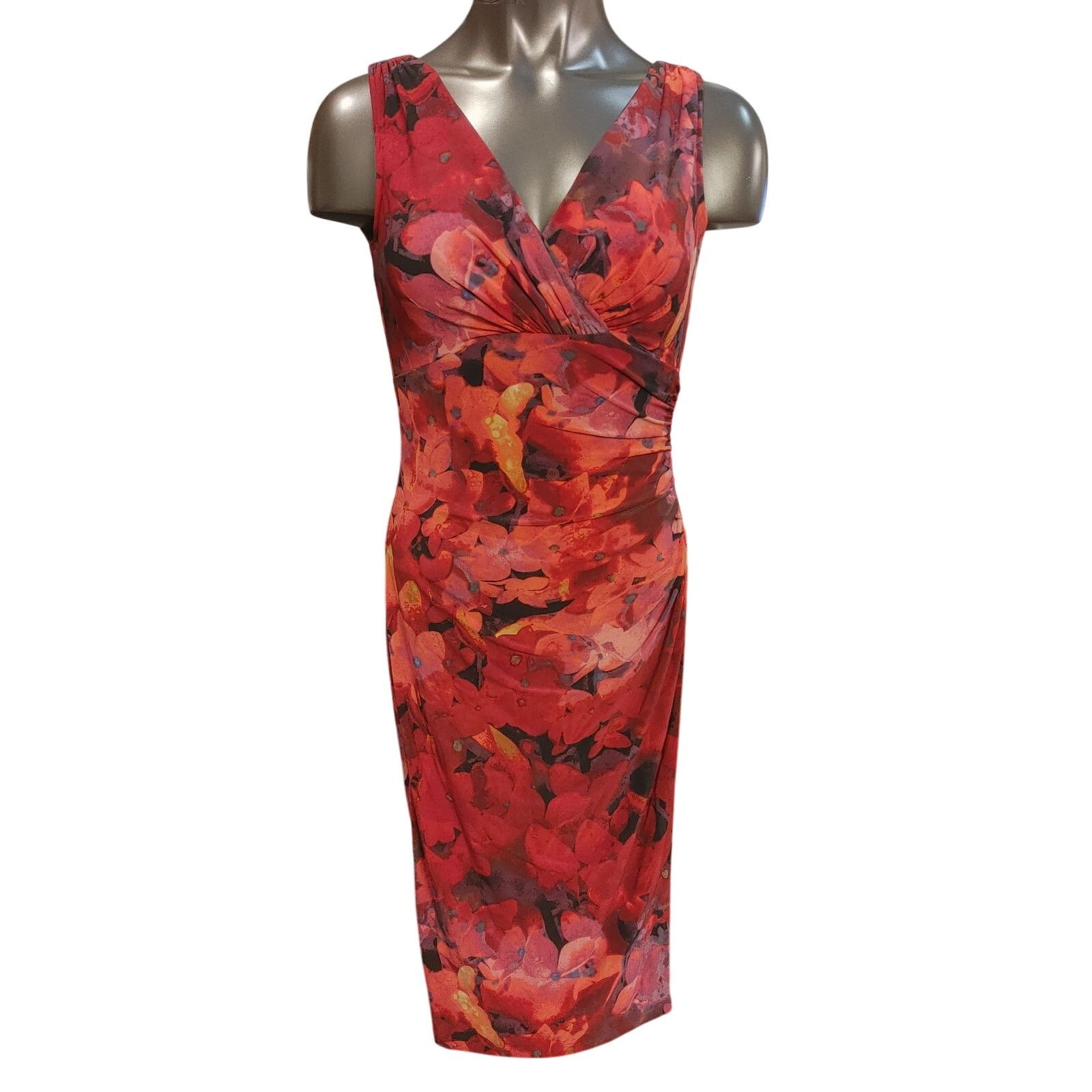 Ralph Lauren Ralph Lauren Women's 2 Red Floral Sleeveless Bodycon Dress Size XS / US 0-2 / IT 36-38 - 1 Thumbnail