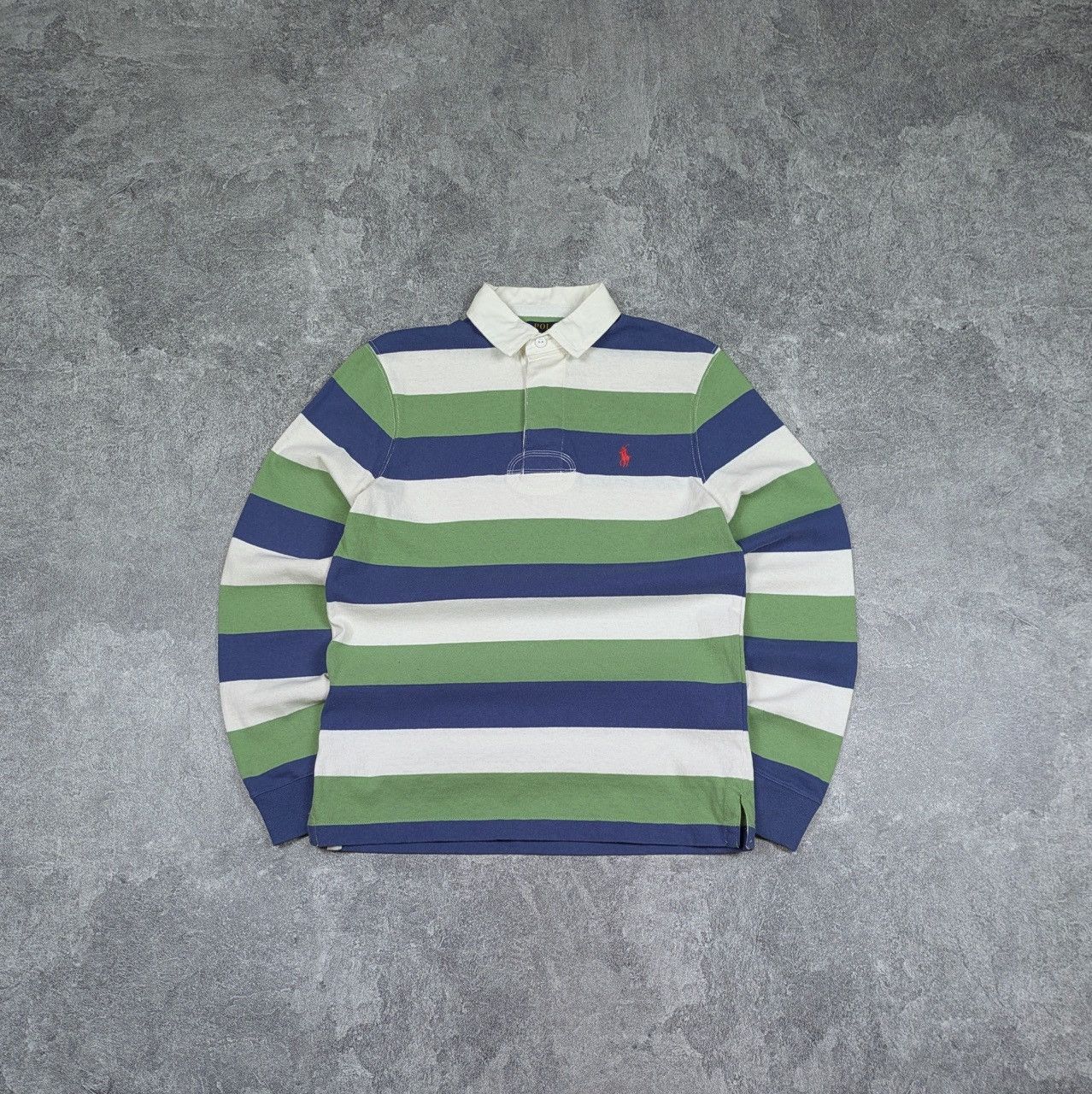 Polo Ralph Lauren Vintage Polo Ralph Lauren Striped Long Sleeve Rugby Polo Size US S / EU 44-46 / 1 - 1 Thumbnail