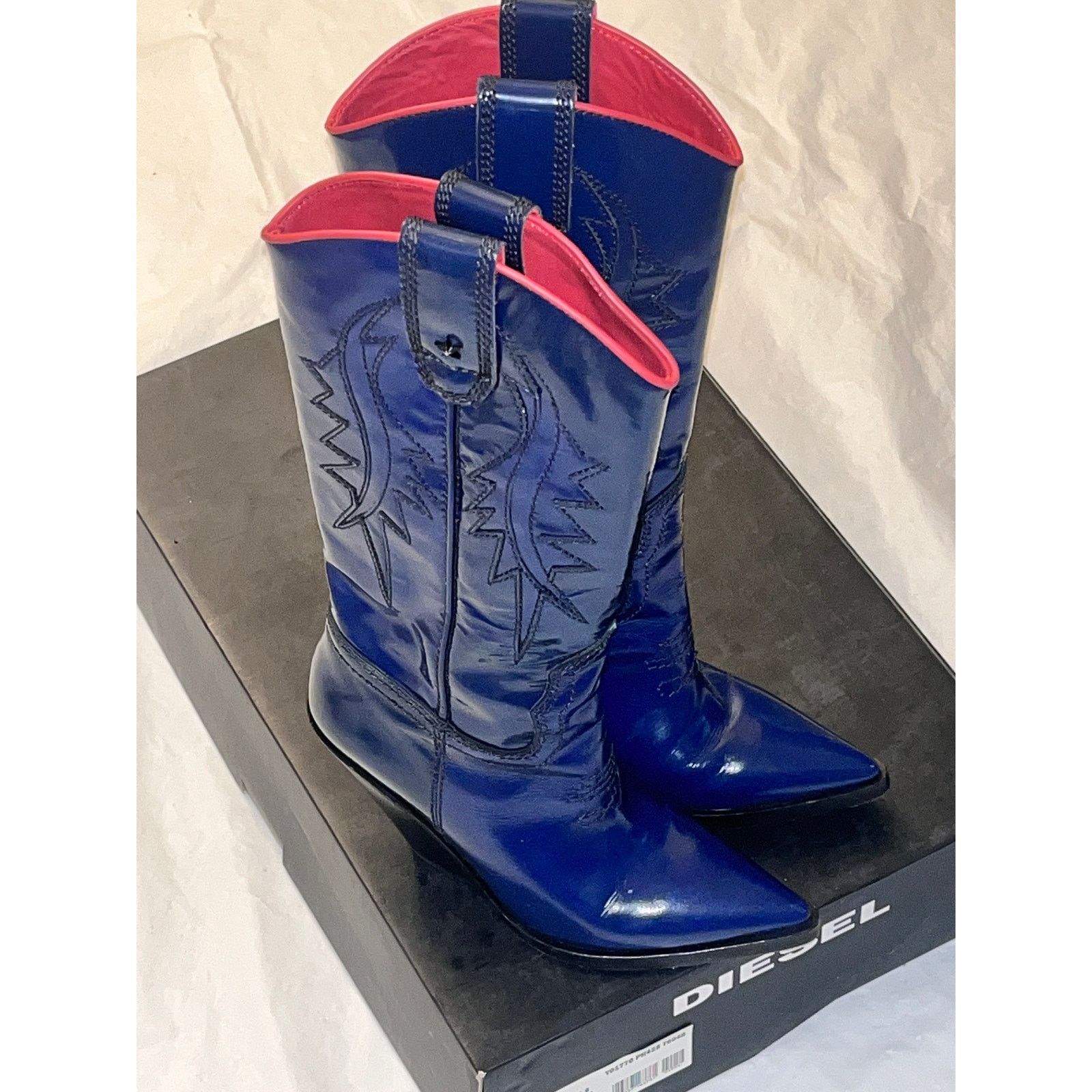 Diesel Diesel Women Twilight/Midnight Blue Western Boots With Box Size US 6 / IT 36 - 2 Thumbnail