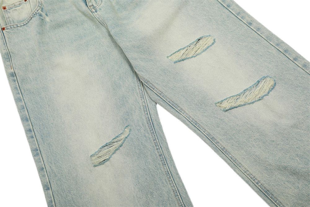 Japanese Brand × Jean Men's casual punk light washed distressed loose ripped jeans Size US 32 / EU 48 - 7 Thumbnail