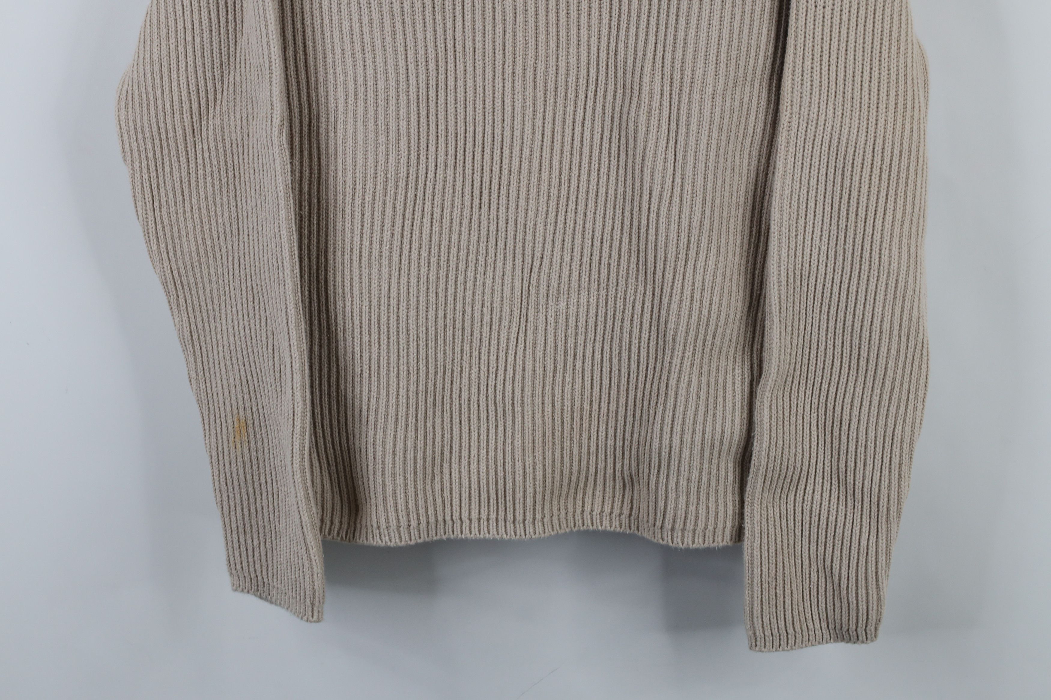 Vintage Vintage 90s Streetwear Cotton Ribbed Knit Mock Neck Sweater Size L / US 10 / IT 46 - 3 Thumbnail