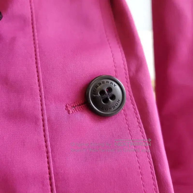 Burberry Burberry Pink Silk Mid-Length Trench Coat. Size S / US 4 / IT 40 - 3 Thumbnail
