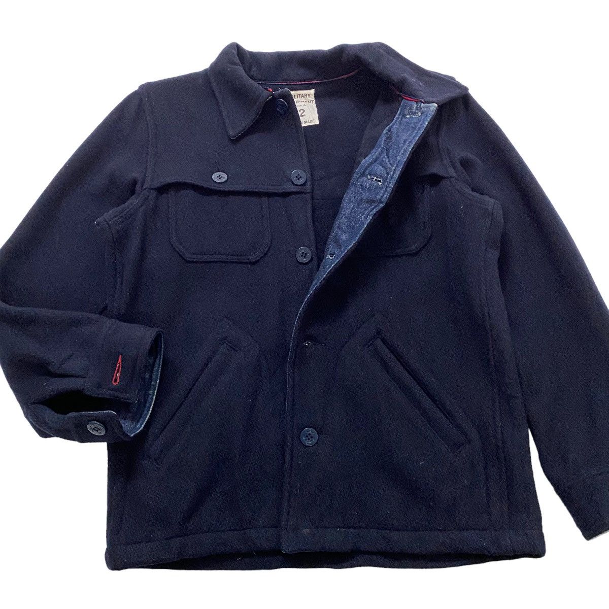 Indigo × Japanese Brand ☀️Vintage Military Equipment wool indigo button jacket Size US S / EU 44-46 / 1 - 3 Thumbnail
