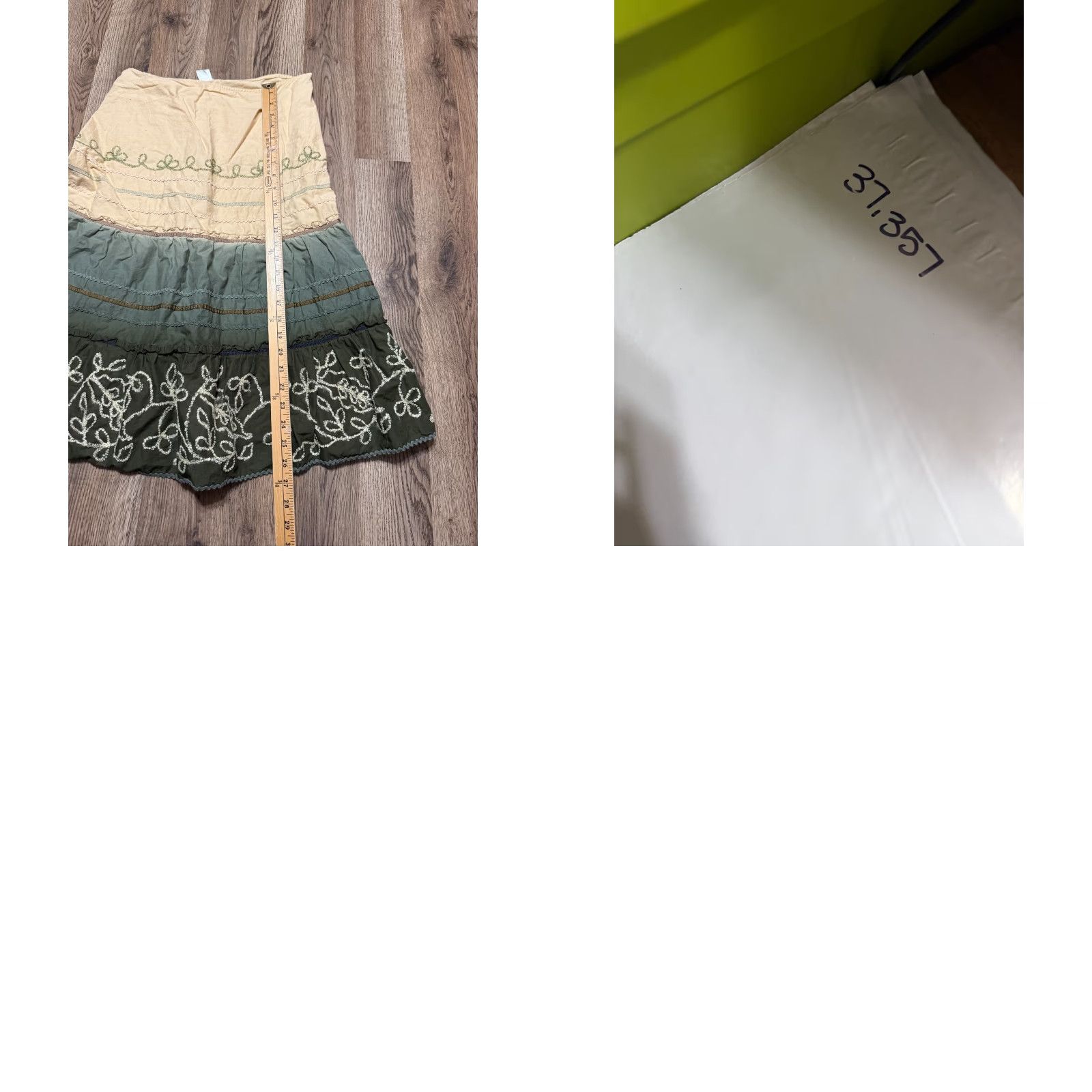 Apt. 9 APT. 9 Skirt Women's Size 12 Maxi A-Line Yellow Green Tiered Cotton 12" Rise Mid Zip Casual Free Return Womens Size 34" / US 12 / IT 48 - 8 Thumbnail
