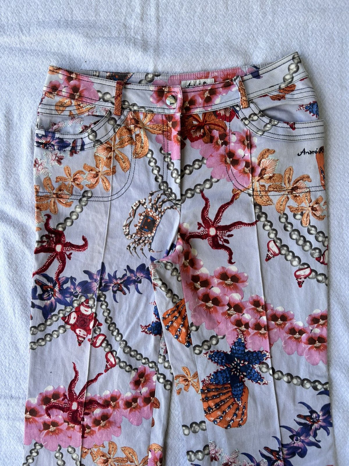 Japanese Brand Andre kim japanese flowers pants archive Ifsix lgb styled Size US 32 / EU 48 - 3 Thumbnail