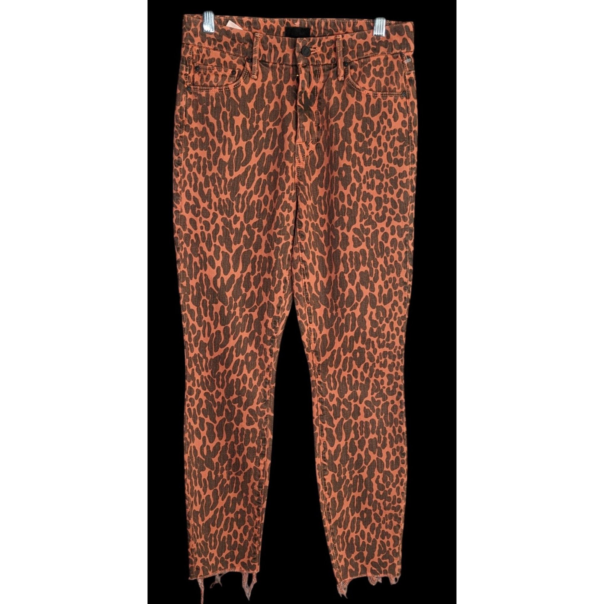MOTHER Mother Leopard Print Frayed Hem High-Rise Skinny Jeans Size 25" / US 0 / IT 36 - 1 Thumbnail