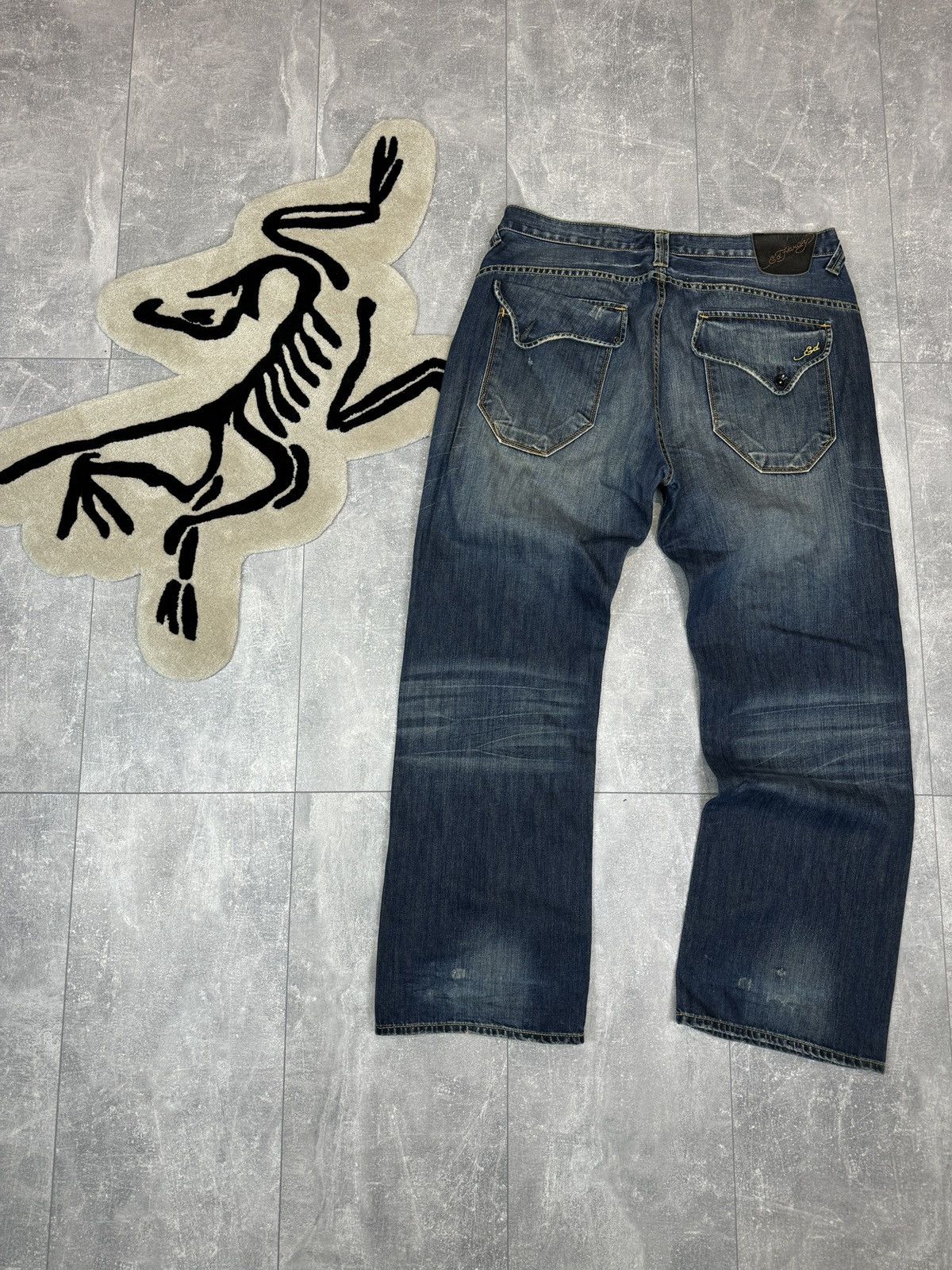 Ed buy Hardy Grail Black & White Tiger Jeans - 34x34