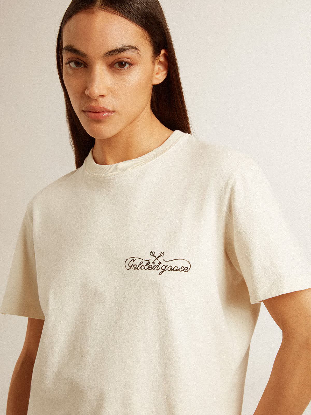 Golden Goose o1s22i1n1224 Big Star T-Shirt in White Size M / US 6-8 / IT 42-44 - 2 Thumbnail