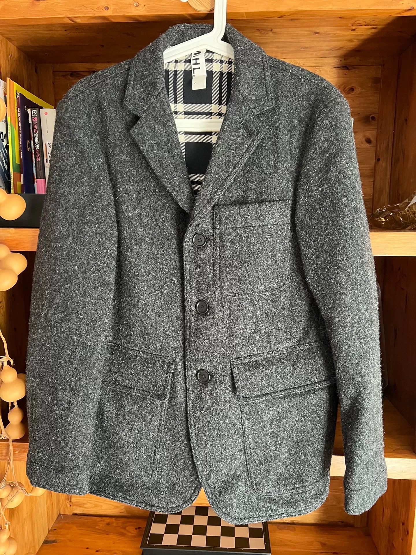 Vintage Gray Wool Suit Jacket