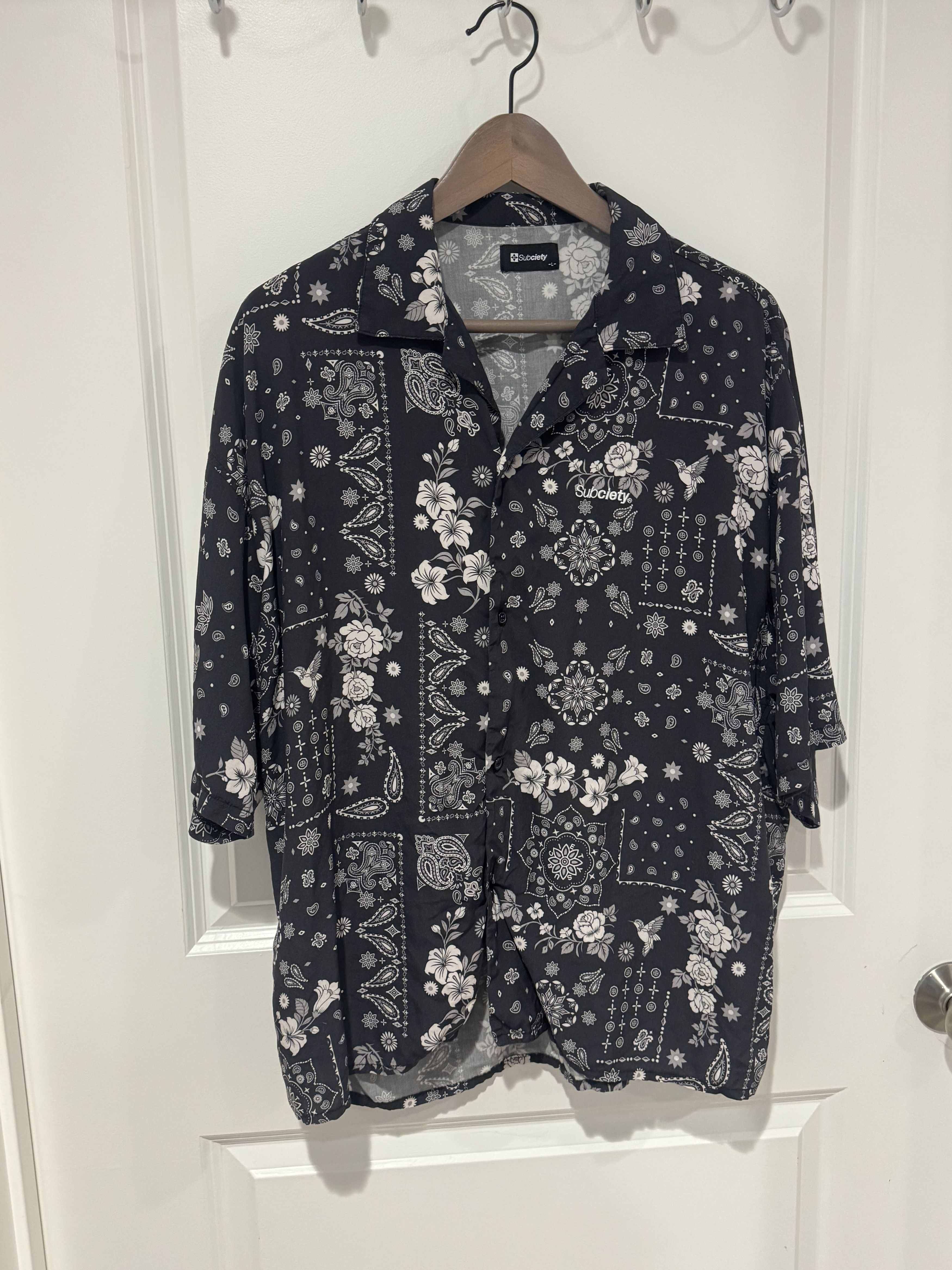 Other Subciety Bandana Print Short Sleeve Button Up Size US L / EU 52-54 / 3 - 3 Thumbnail