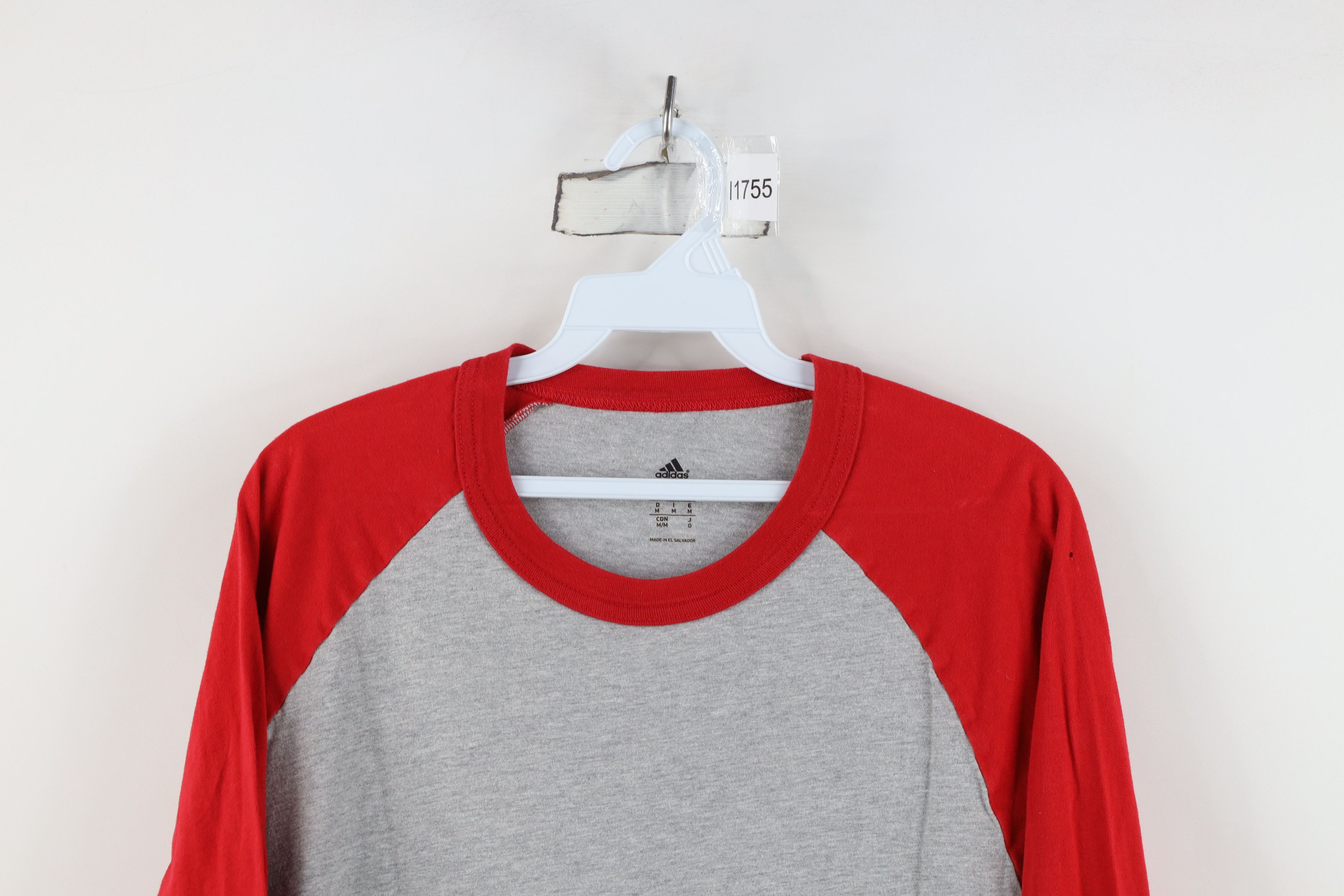 Adidas Vintage Y2K Adidas Block Baseball Raglan T-Shirt Gray Red Size US M / EU 48-50 / 2 - 2 Thumbnail