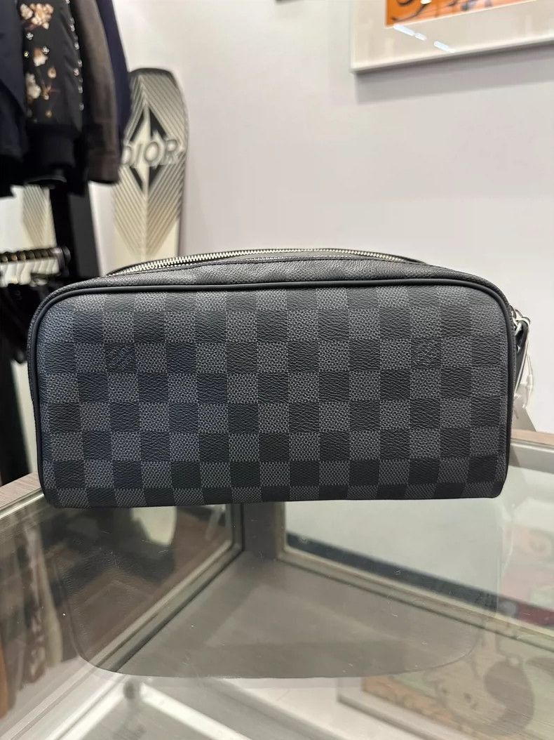 Louis Vuitton Louis Vuitton BlackBlue Checkered DOPP Bag-2506 Size ONE SIZE - 3 Thumbnail