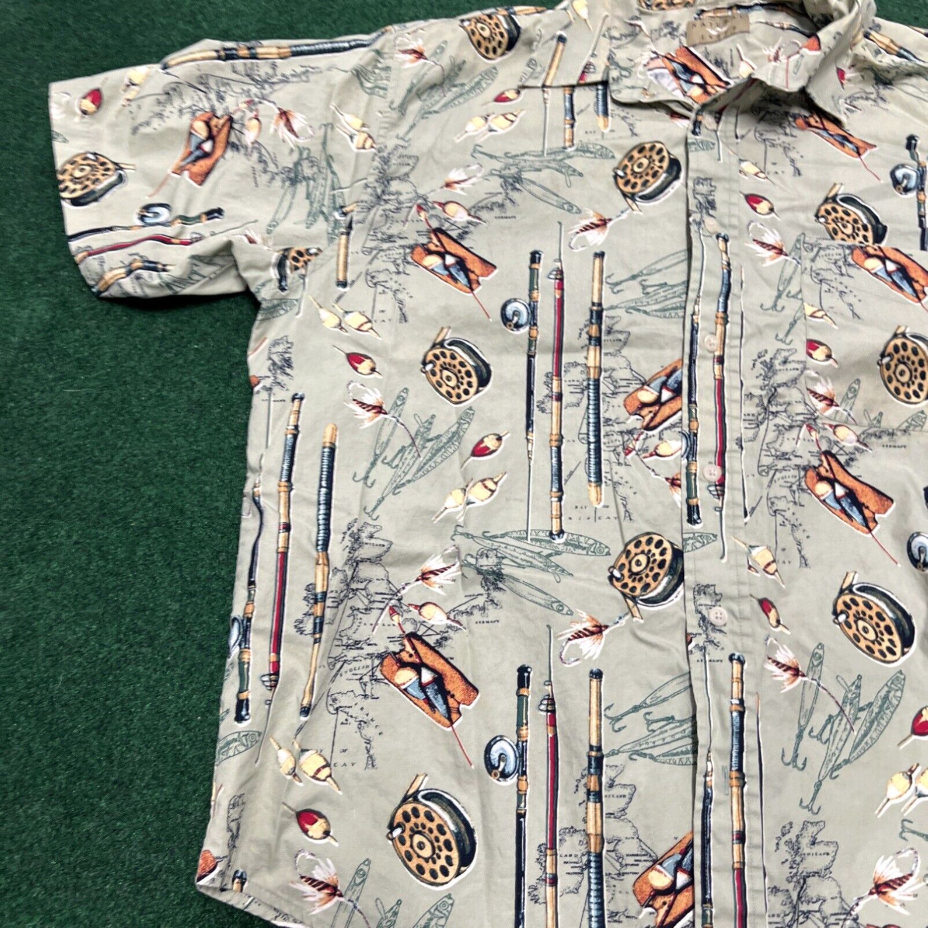 Vintage Natural Issue Shirt Mens Large Fishing Bass Hook Cabin Cottage Dad VTG 90s Y2K Size US L / EU 52-54 / 3 - 2 Thumbnail