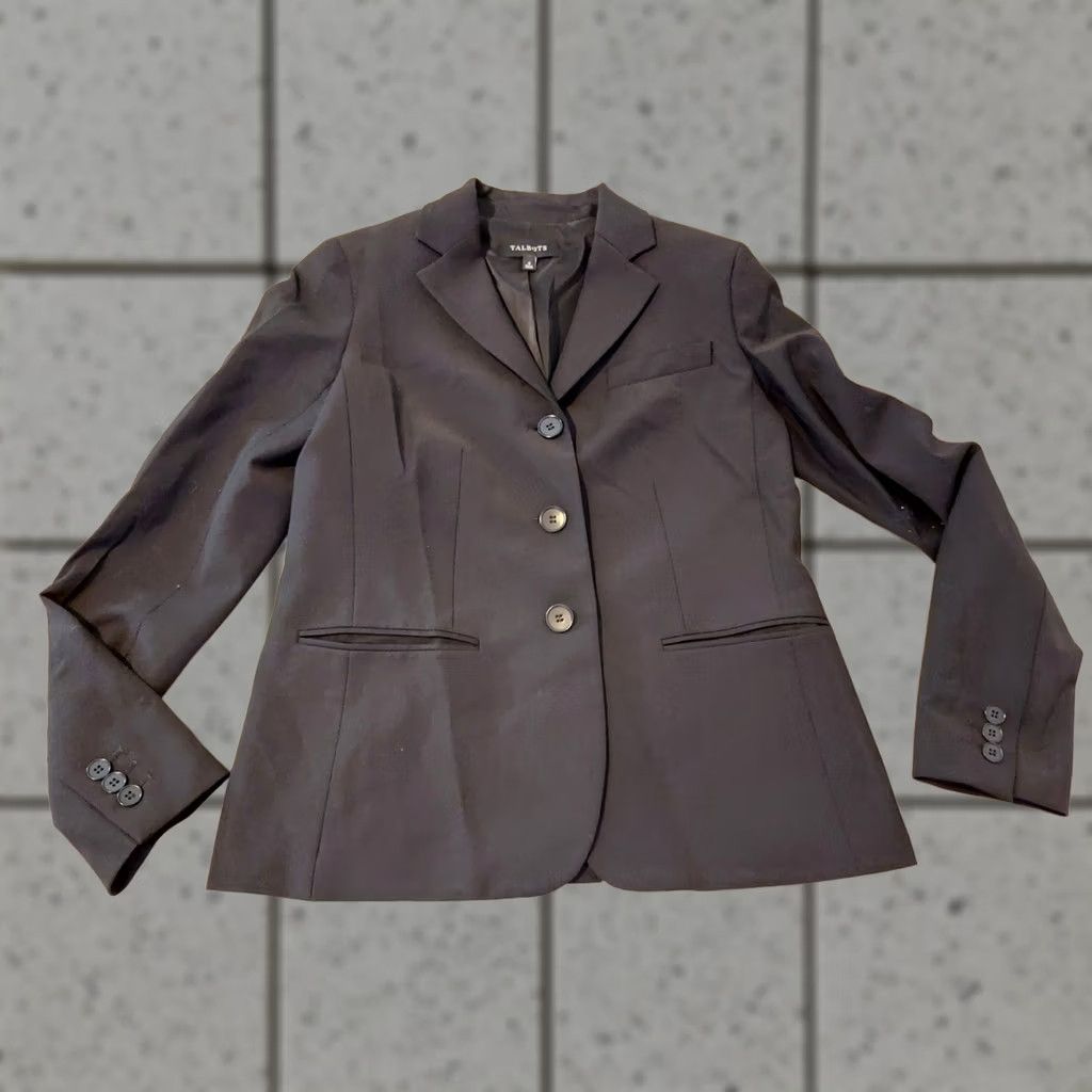 Talbots Womens Talbots Wool Jacket Blazer 4 Black Jacket Women 4 Wool Black Talbots Basic Jacket Womens Size S / US 4 / IT 40 - 1 Thumbnail