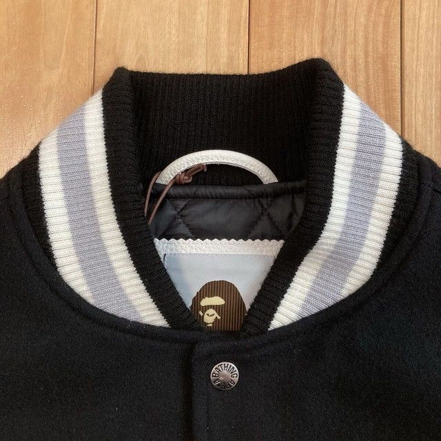 Bape BAPE LOGO Leather Sleeve Varsity Jacket a bathing ape Size US L / EU 52-54 / 3 - 6 Thumbnail
