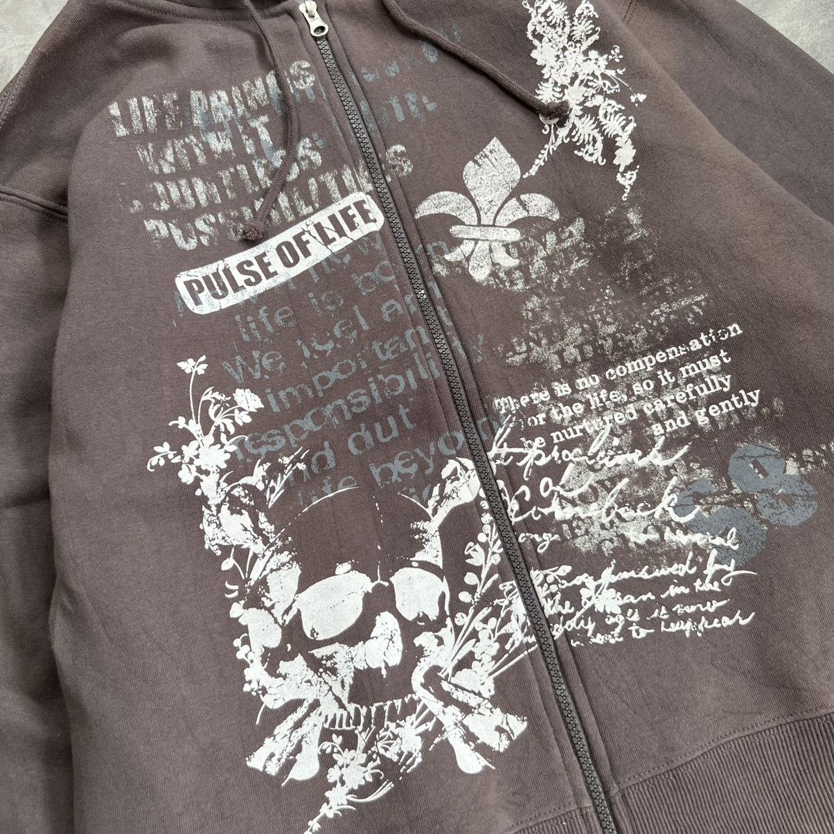 Seditionaries 2000s Bay Leaf Vkei Style Faded Poem Skull Hoodie Size US M / EU 48-50 / 2 - 3 Thumbnail