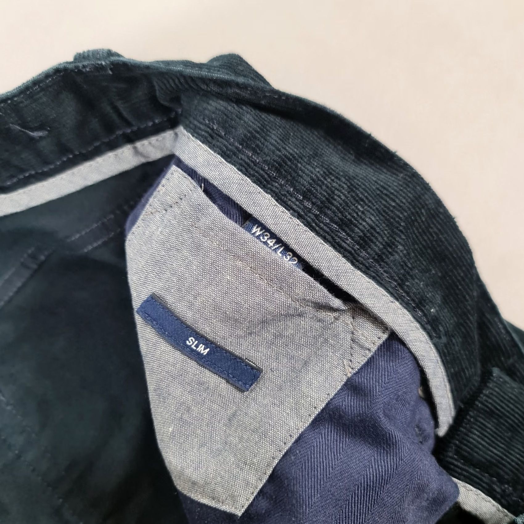 Gant Gant Mens Trousers Navy Blue W34 L32 Slim Fit Corduroy Pants Cotton Ax Cords Dry Cleanable? Size US 34 / EU 50 - 5 Thumbnail