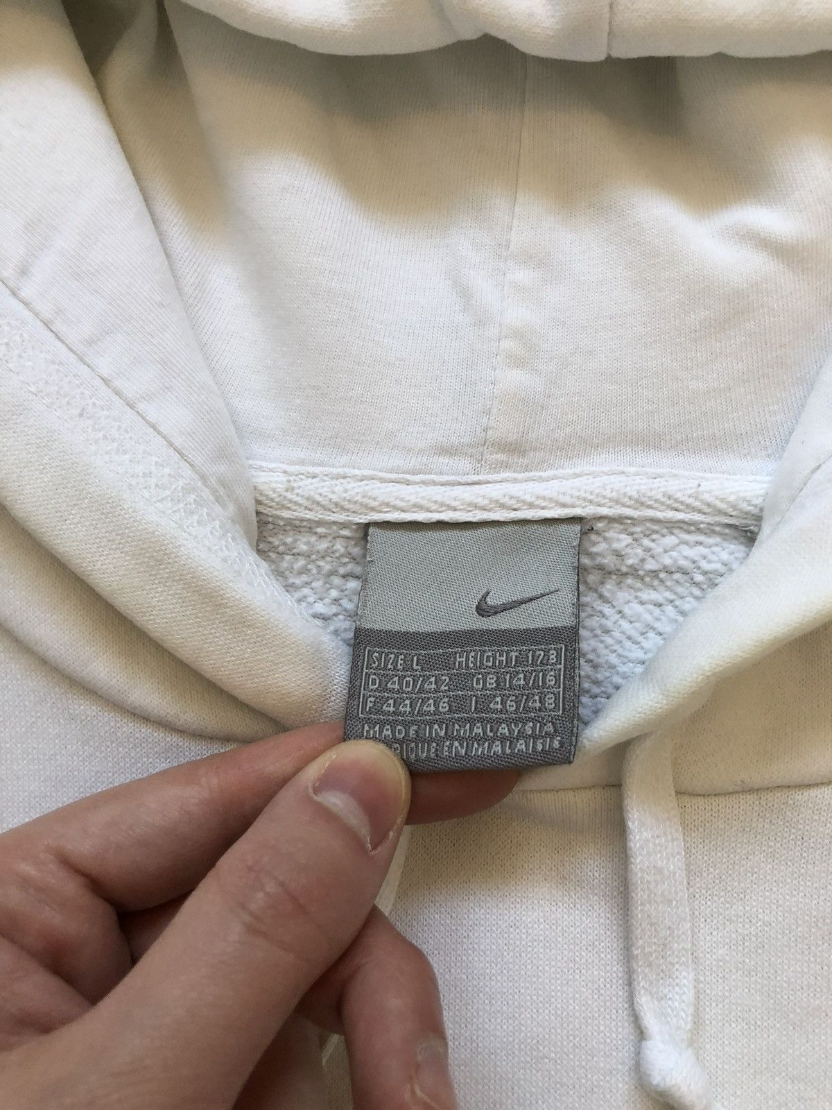 Nike × Vintage Hoodie Nike Center Logo Swoosh Vintage 00’s Y2K Size L / US 10 / IT 46 - 3 Thumbnail