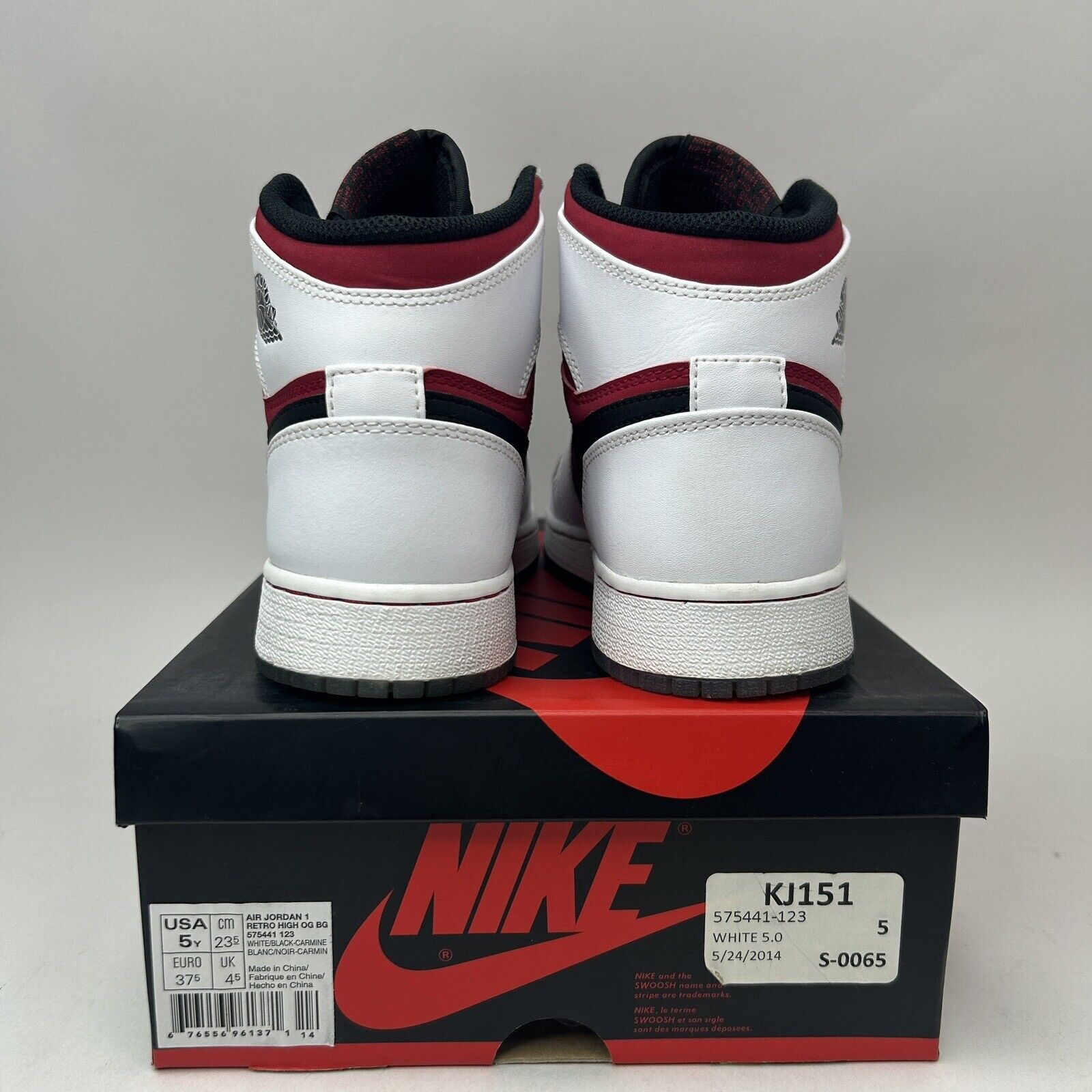 Nike Nike Shoes Air Jordan Retro 1 High OG BG “Carmine/Red White” Size US 6.5 / IT 36.5 - 4 Thumbnail